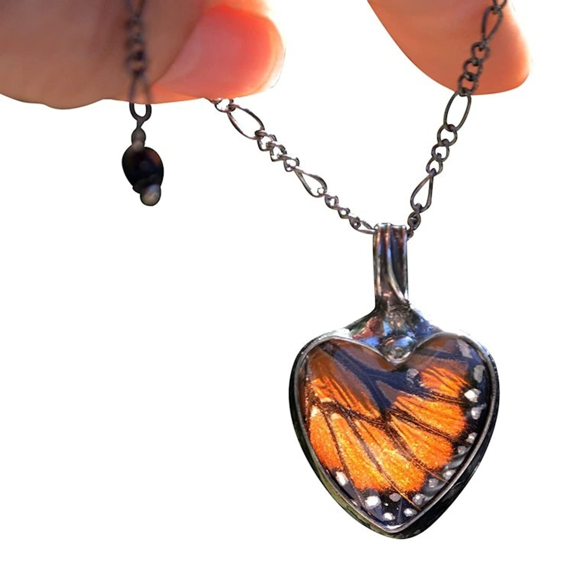 Butterfly Wing Heart Necklace for Women