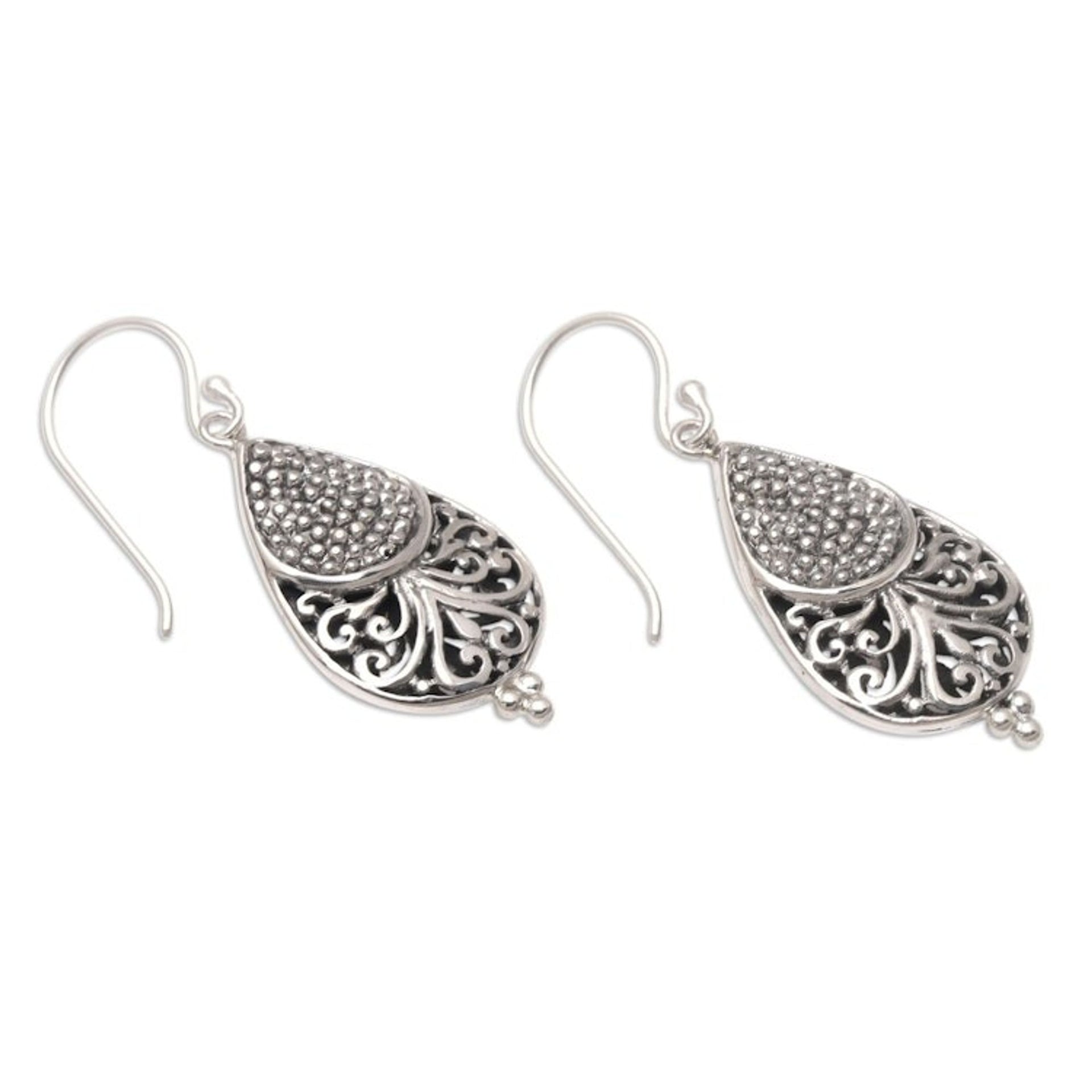 Hand Crafted Sterling Silver Dangle Earrings 'Same Day'