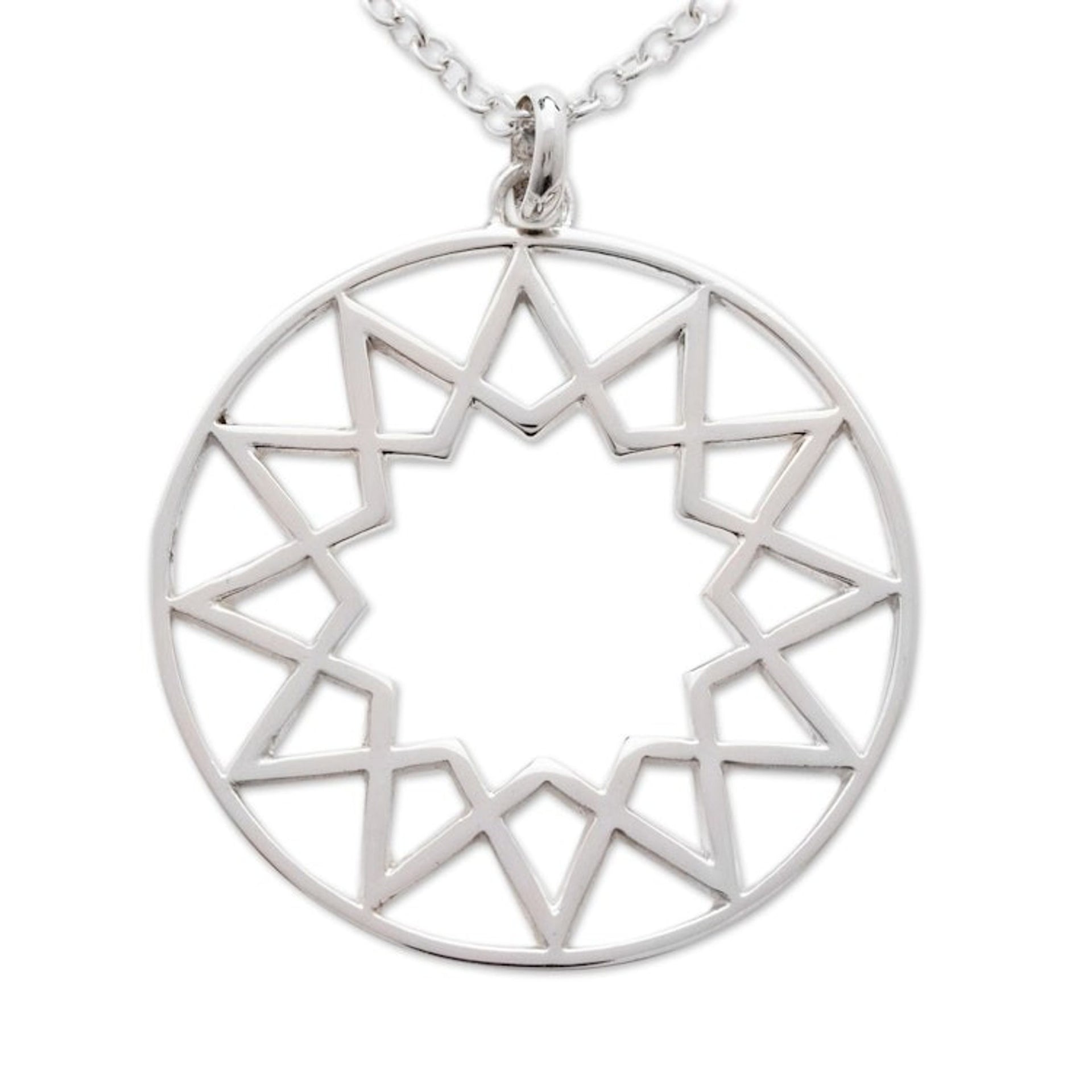 925 Sterling Silver Sun Pendant Necklace From Taxco 'Taxco Sun'
