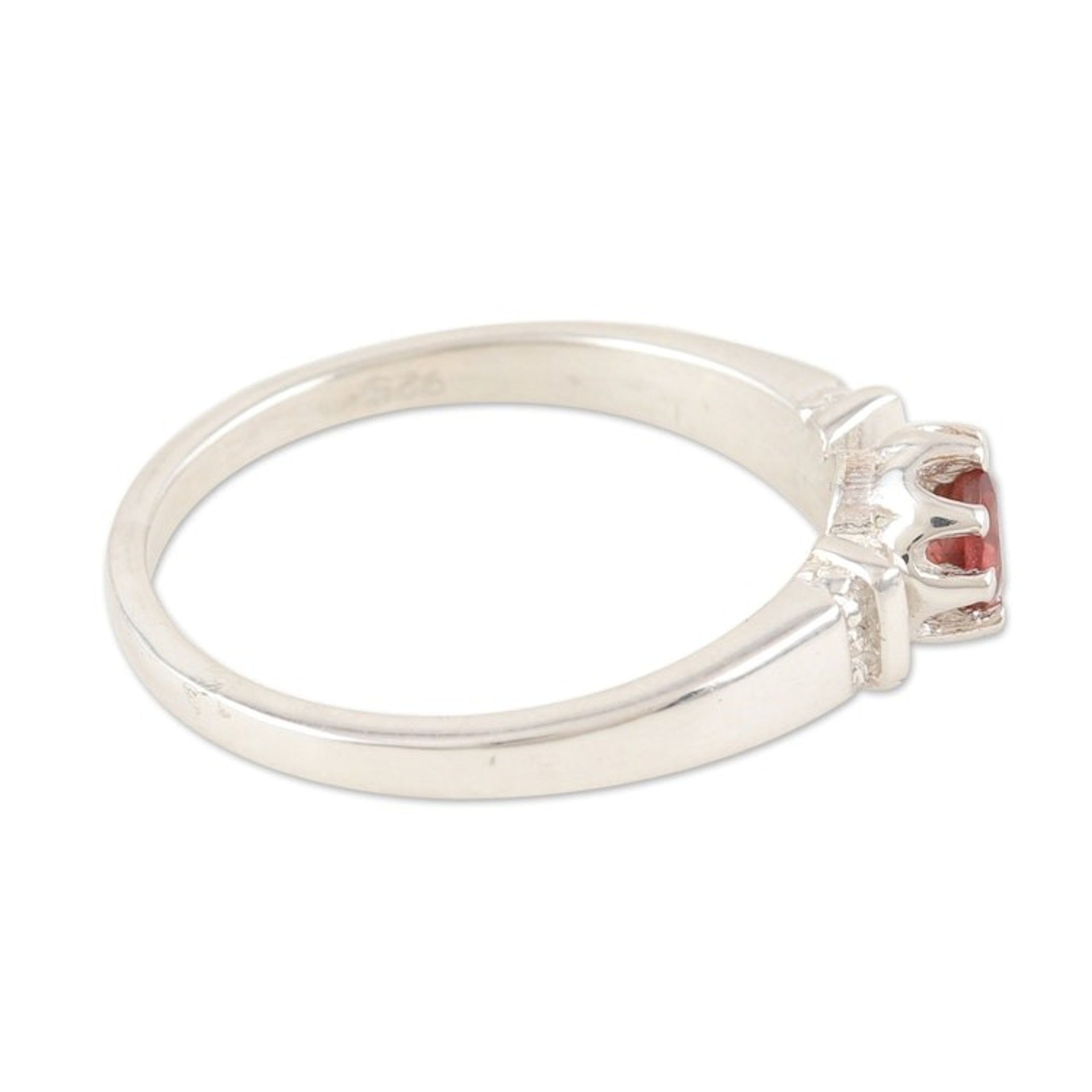 Garnet and Sterling Silver Solitaire Ring 'Inspiring Transformation'