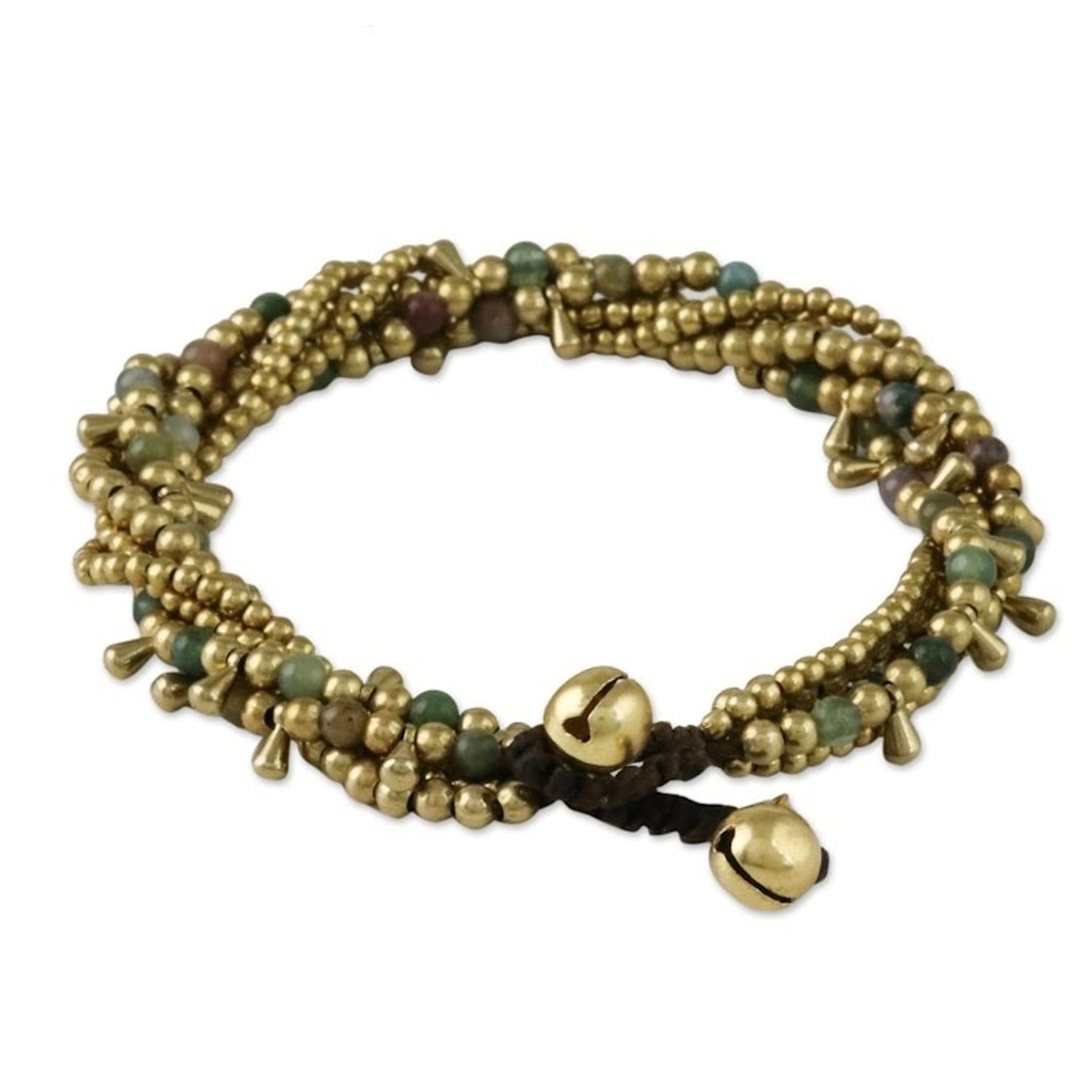 Agate Beaded Torsade Bracelet from Thailand 'Happy Trip'