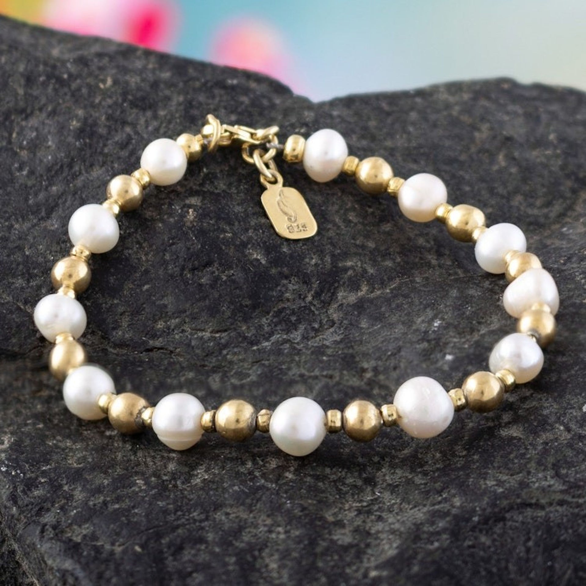 Beaded Bracelet with Cultured Pearl 'Leading Lady'