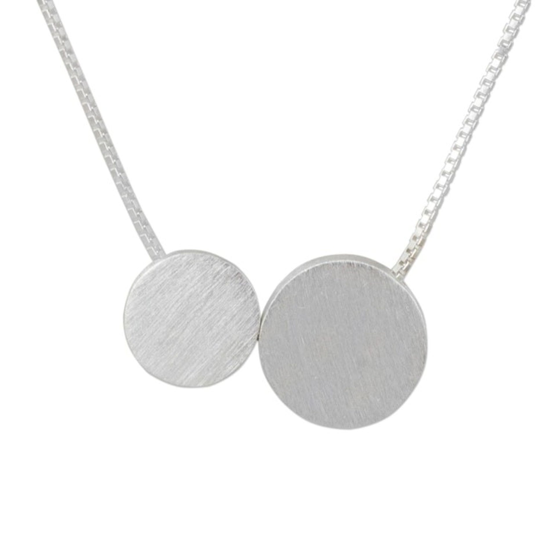 Thai Original Necklace Artisan Crafted Silver Jewelry 'Lunar Couple'