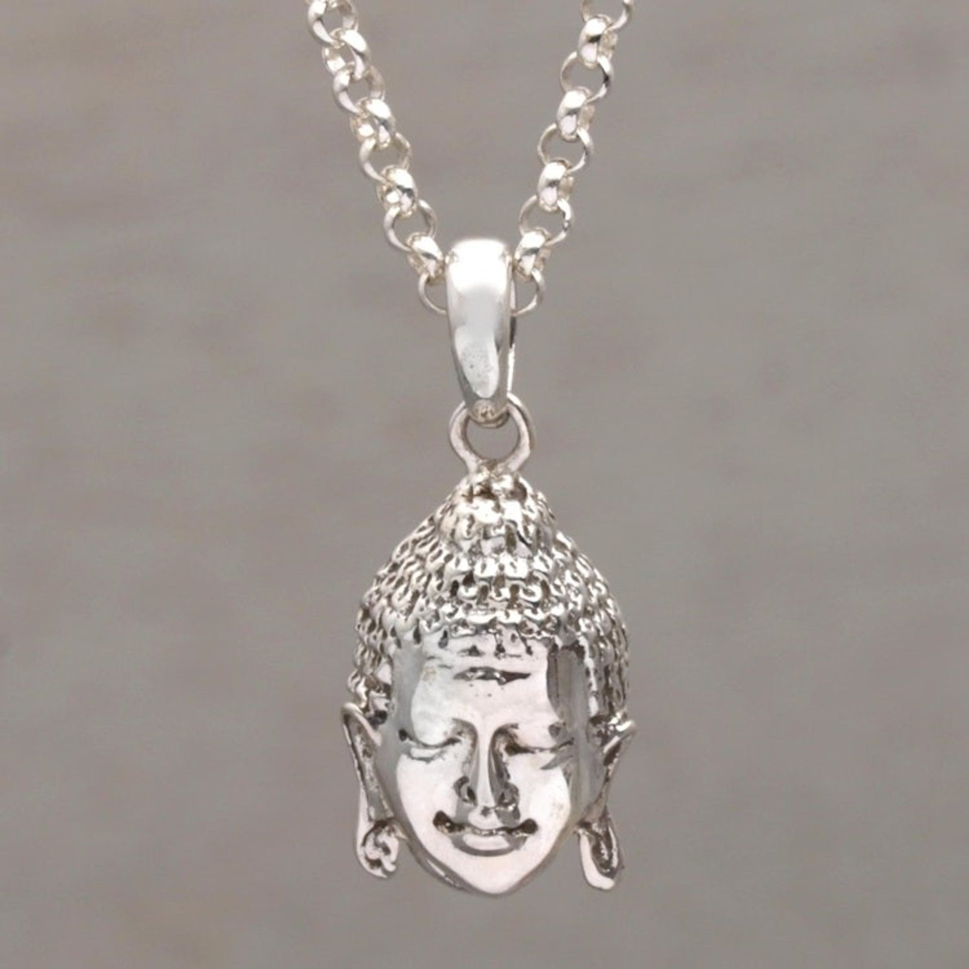 Sterling Silver Buddha Pendant Necklace from Bali 'Buddha Shine'