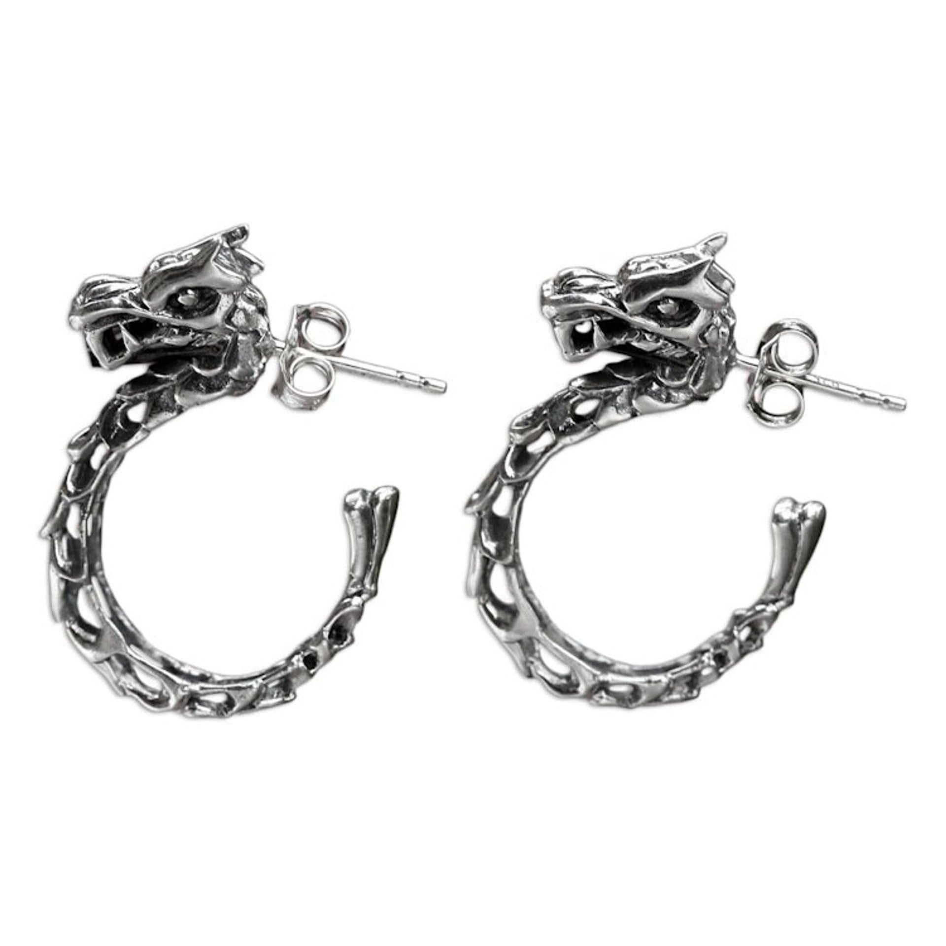 Balinese Dragon Half-hoop Earrings 'Anantaboga Dragon'