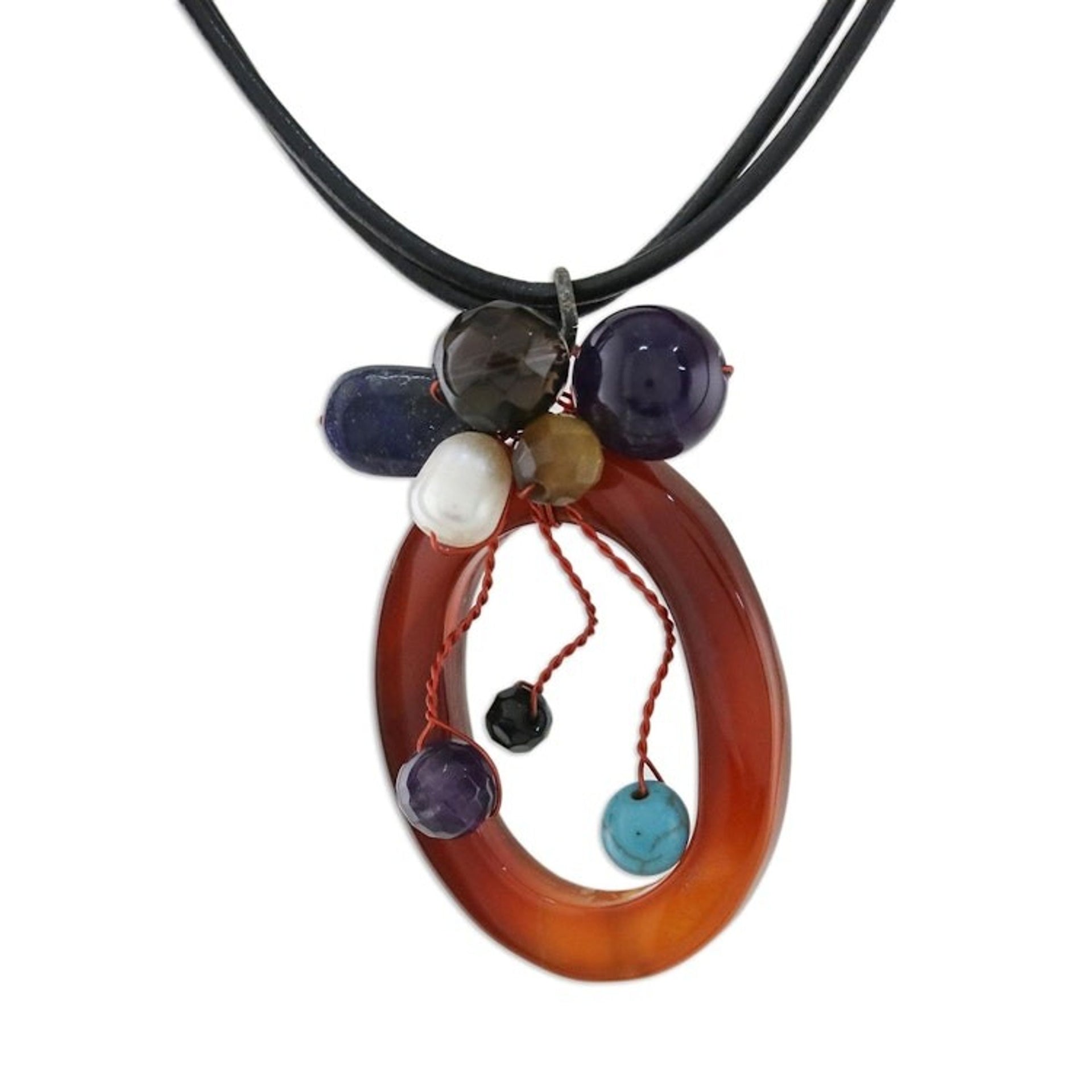 Handcrafted Agate Necklace 'Lush Cosmos'