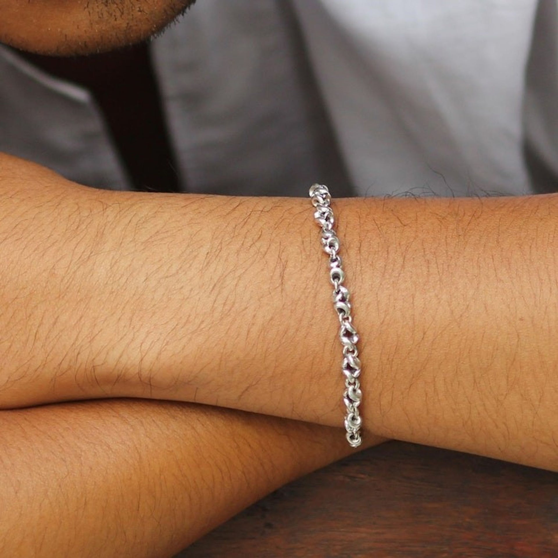 Sterling silver chain bracelet 'Source of Life'