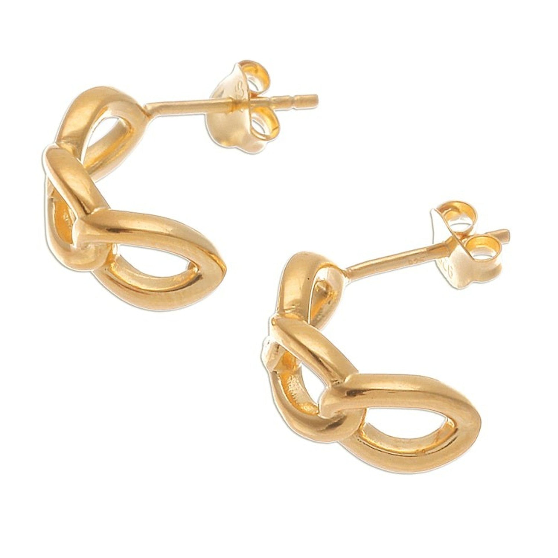 High-Polished 18k Gold-Plated Half-Hoop Earrings 'Glorious Bonds'