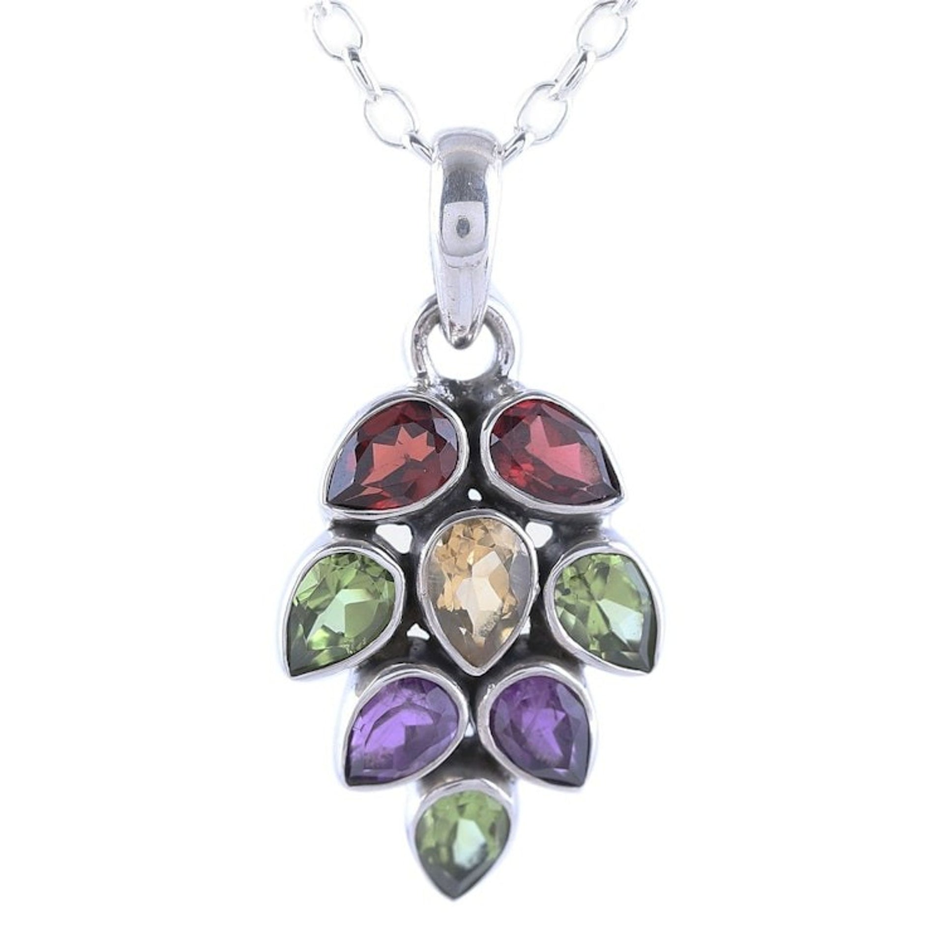 4-Carat Multi-Gemstone Pendant Necklace from India 'Sparkling Pinecone'