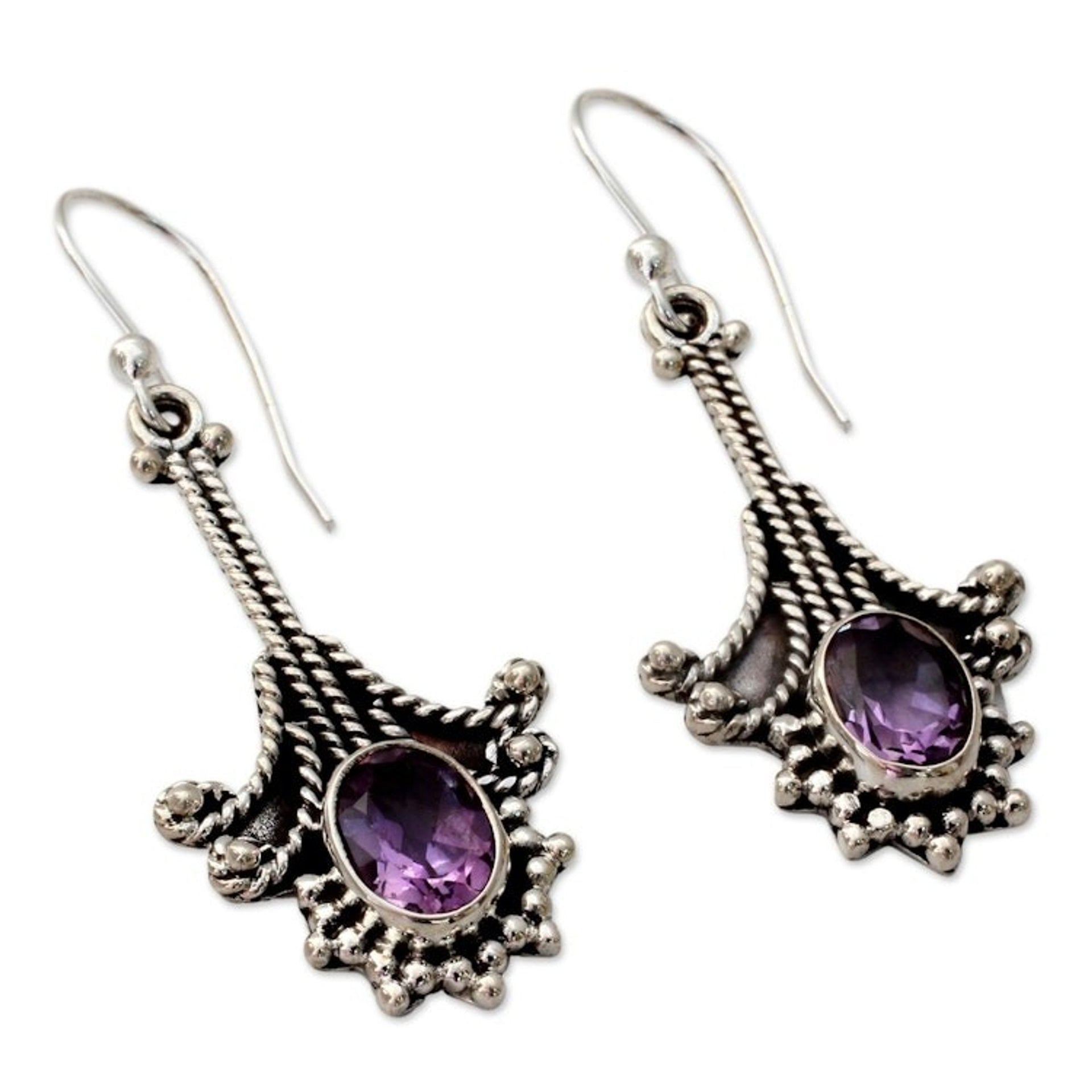 Amethyst chandelier earrings 'Waltz'