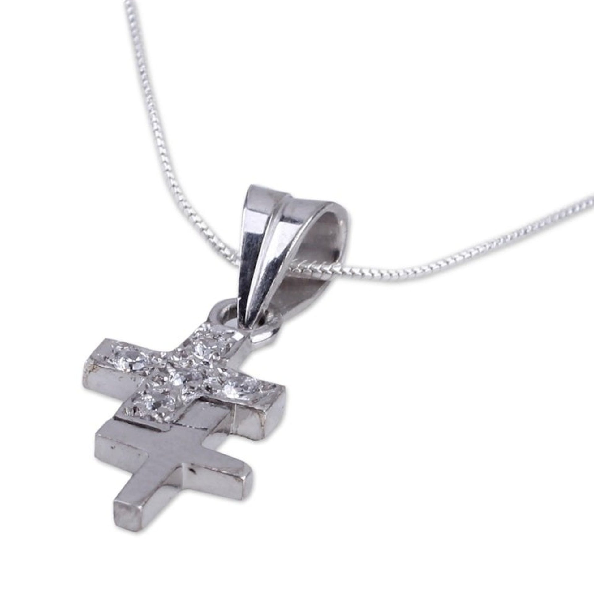 Sterling silver cross necklace 'To Each a Cross'