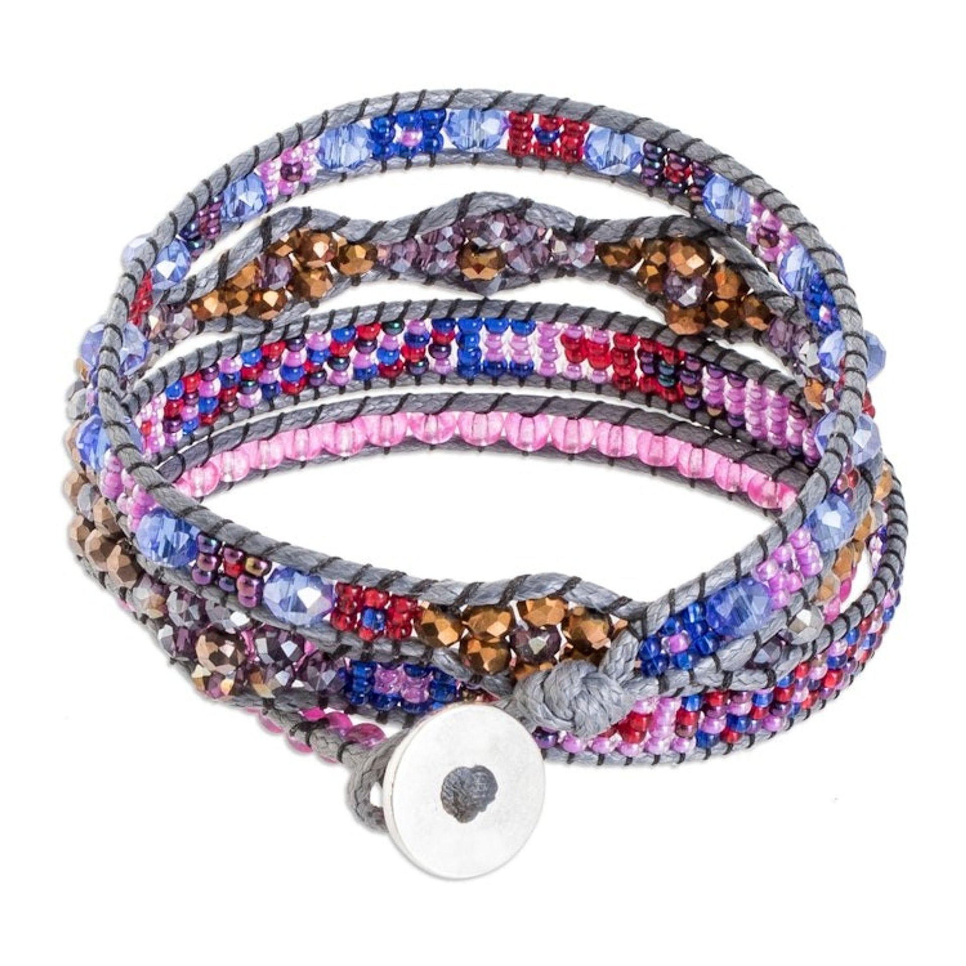 Handcrafted Beaded Positive Energy Long Wrap Bracelet 'Touch of Tenderness'