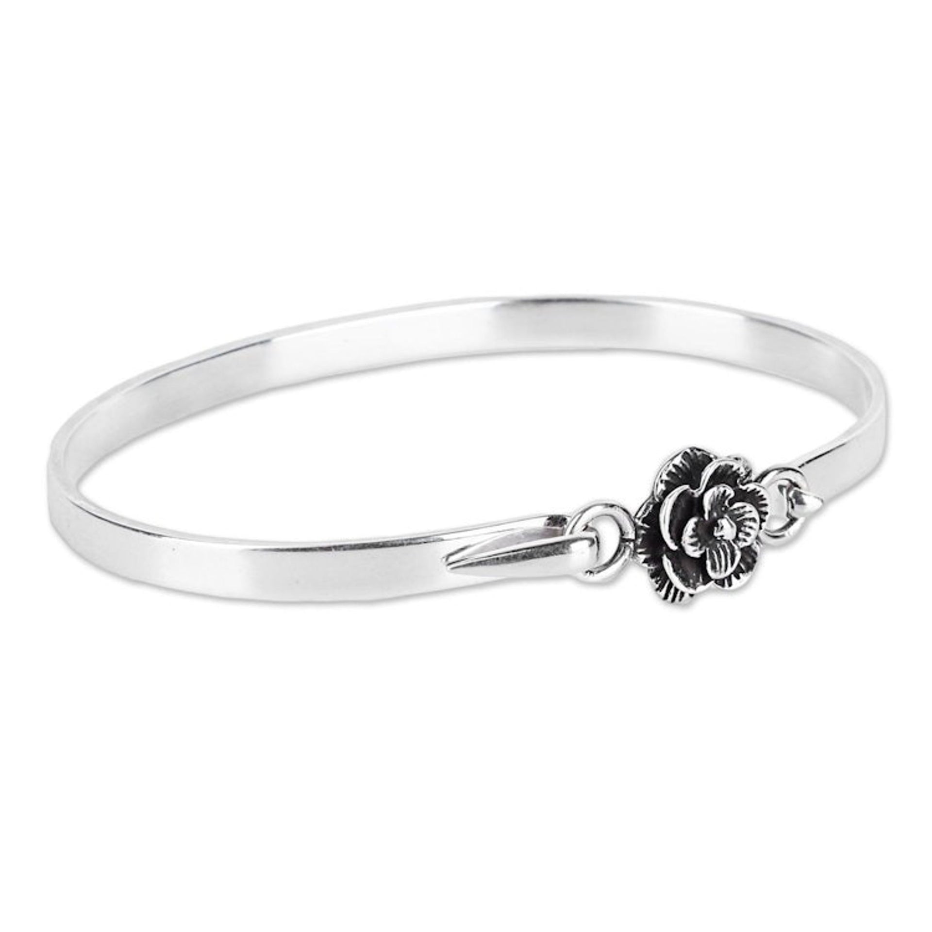 Hand Made Sterling Silver Rose Bracelet from India 'Rose Beauty'