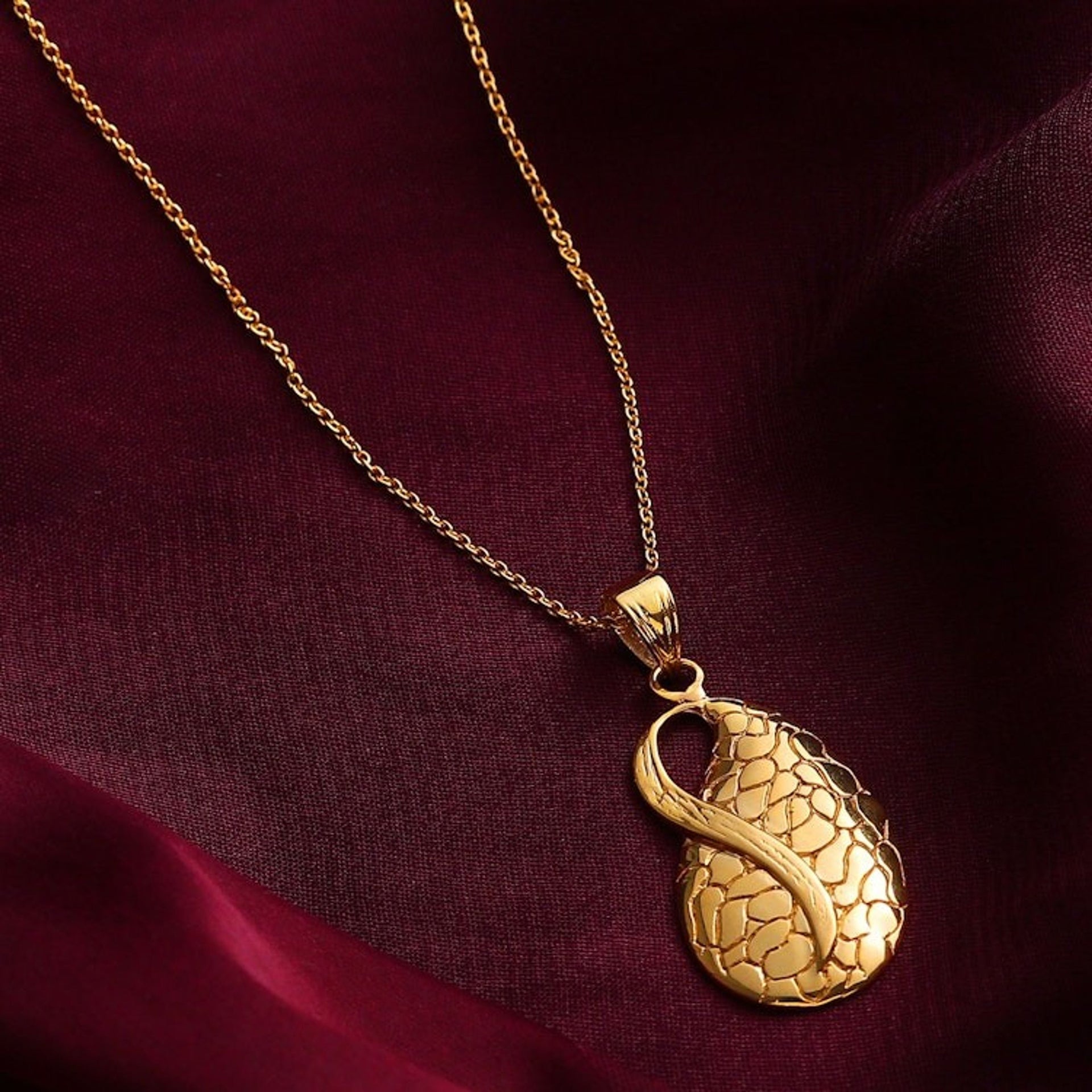 High-Polished Traditional Brass Pendant Necklace from India 'A Sacred Drop'