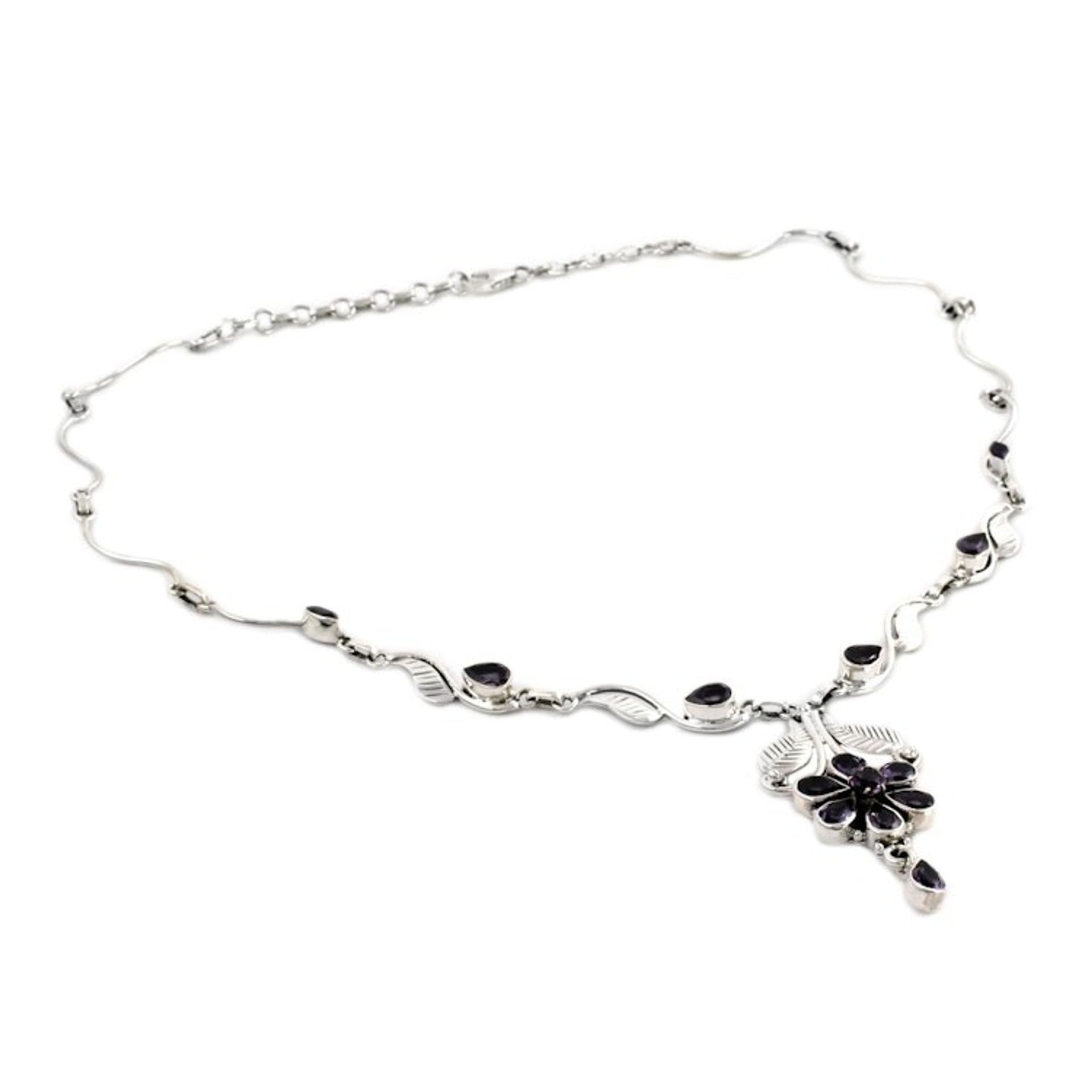 Amethyst flower necklace 'Blossoming Love'