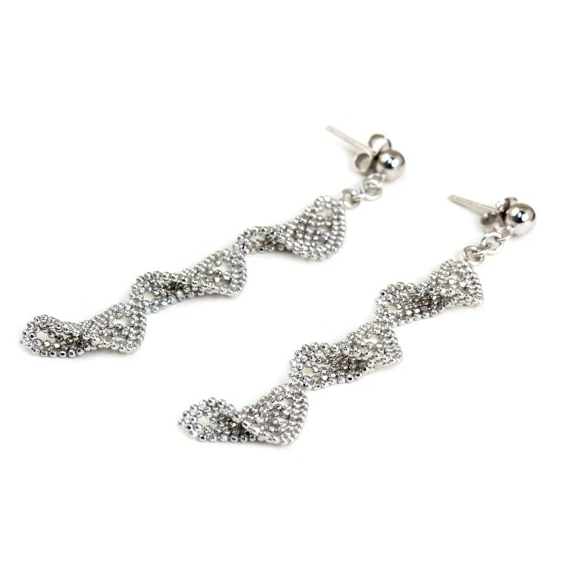 Sterling Silver Spiral Dangle Earrings from Thailand 'Spiral Chandeliers'