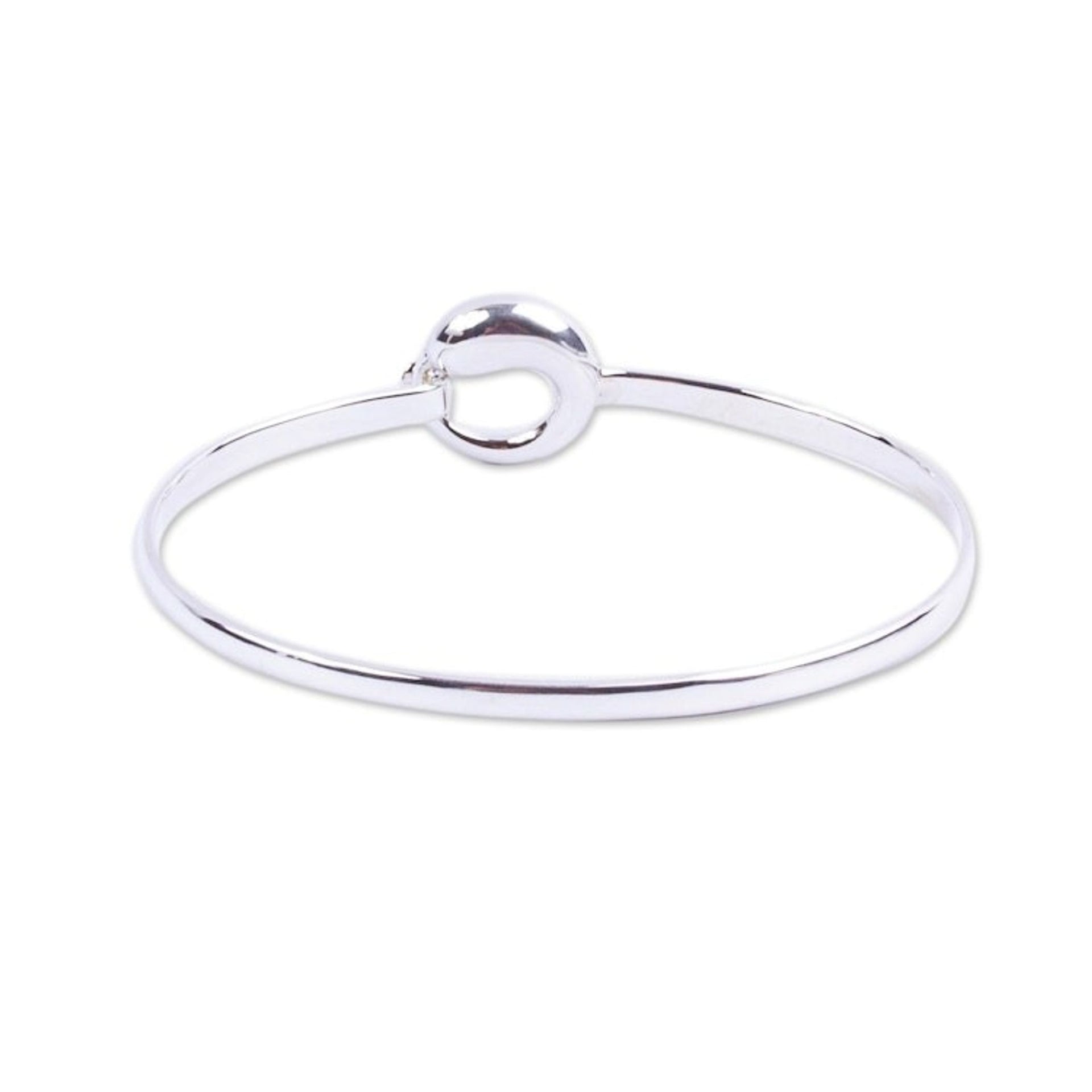 Modern Sterling Silver Tadpole Bangle Bracelet from Taxco 'Tadpole'