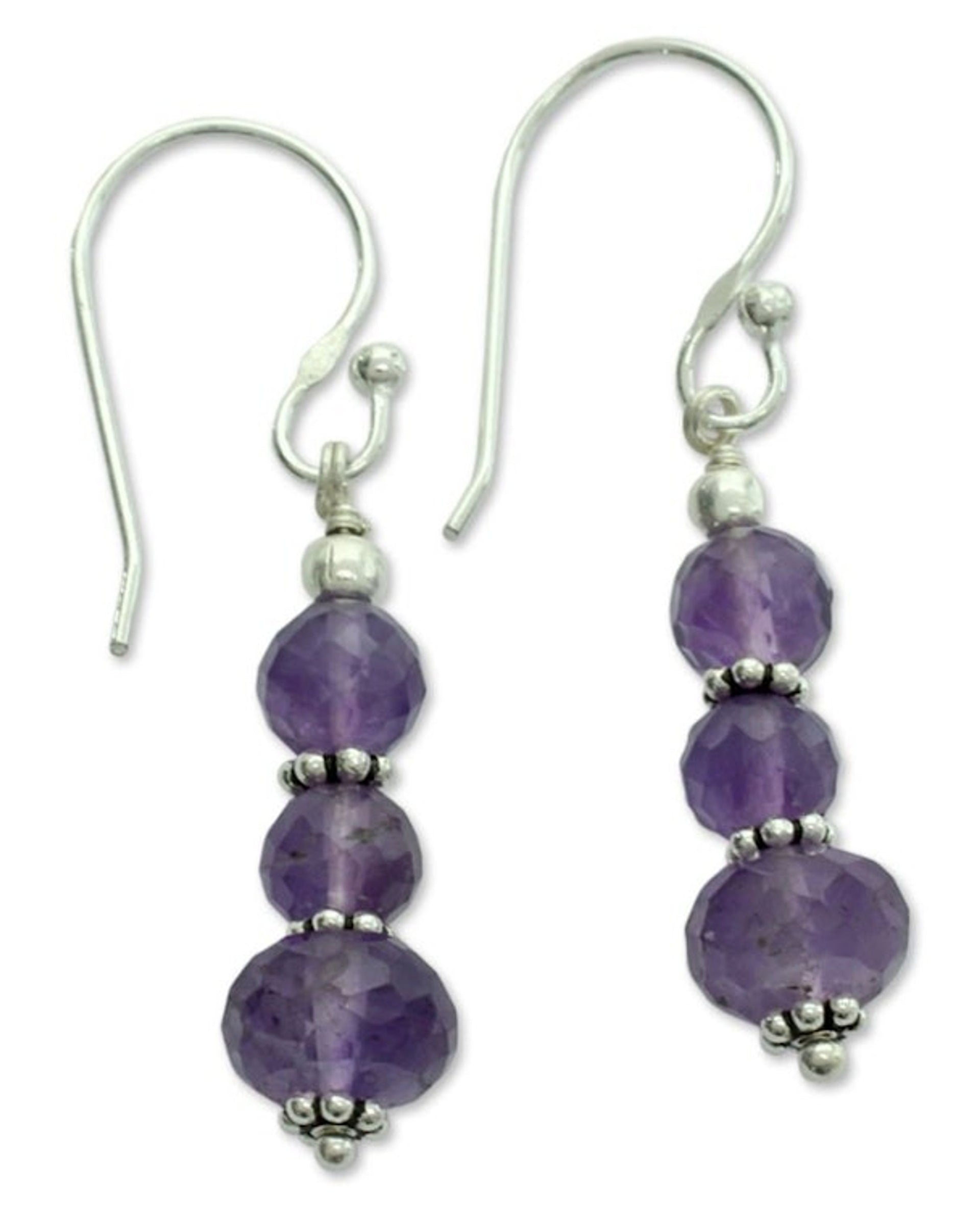 Amethyst dangle earrings 'Jaipur Lily'