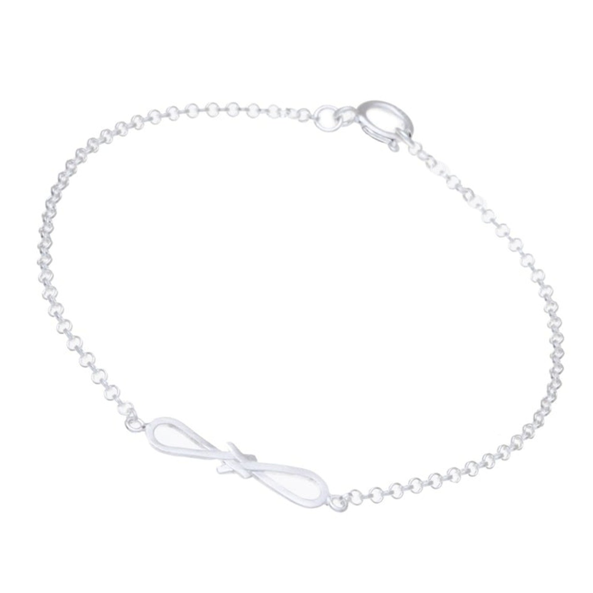 Sterling Silver Infinity Pendant Bracelet from Thailand 'Interlinked Infinity'