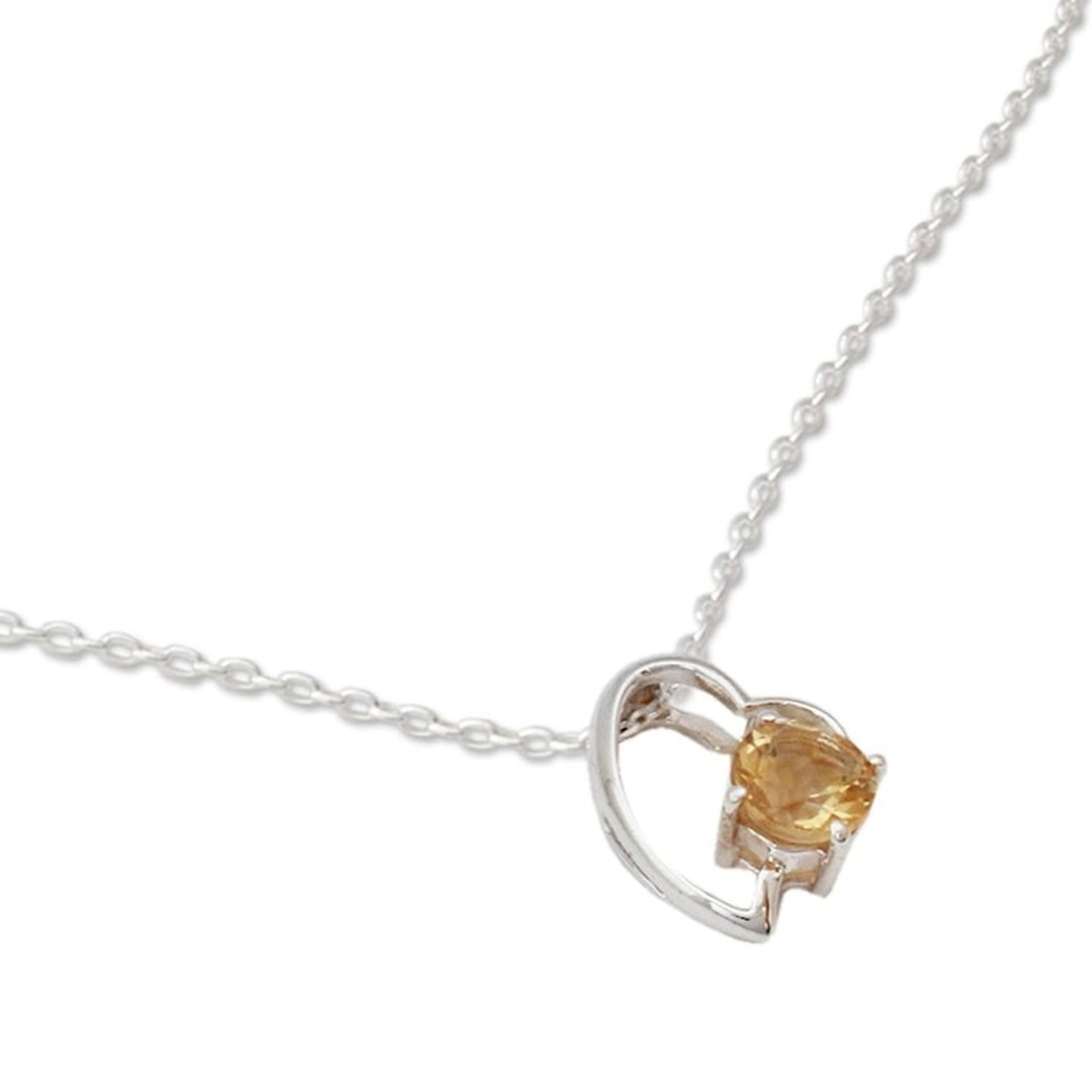 Indian Heart Jewelry Sterling Silver and Citrine Necklace 'Promise of Love'