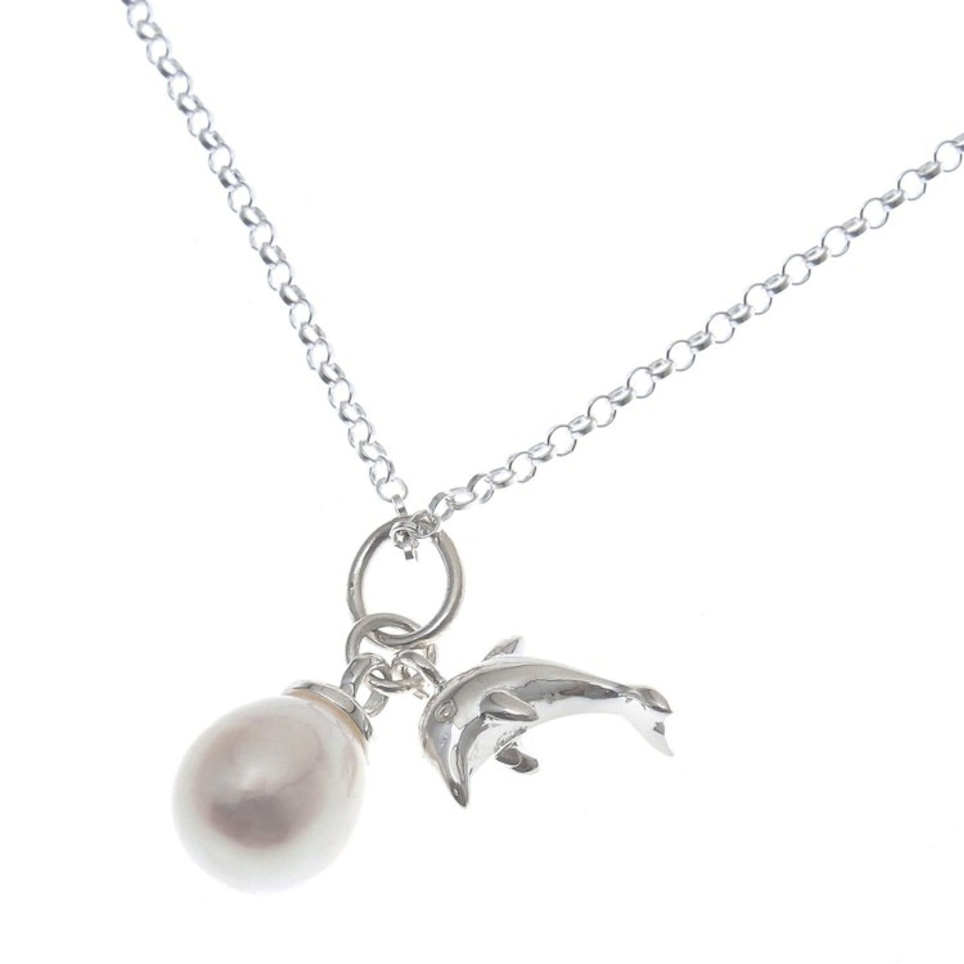 Cultured Pearl Dolphin Pendant Necklace from Thailand 'Dolphin Glow'