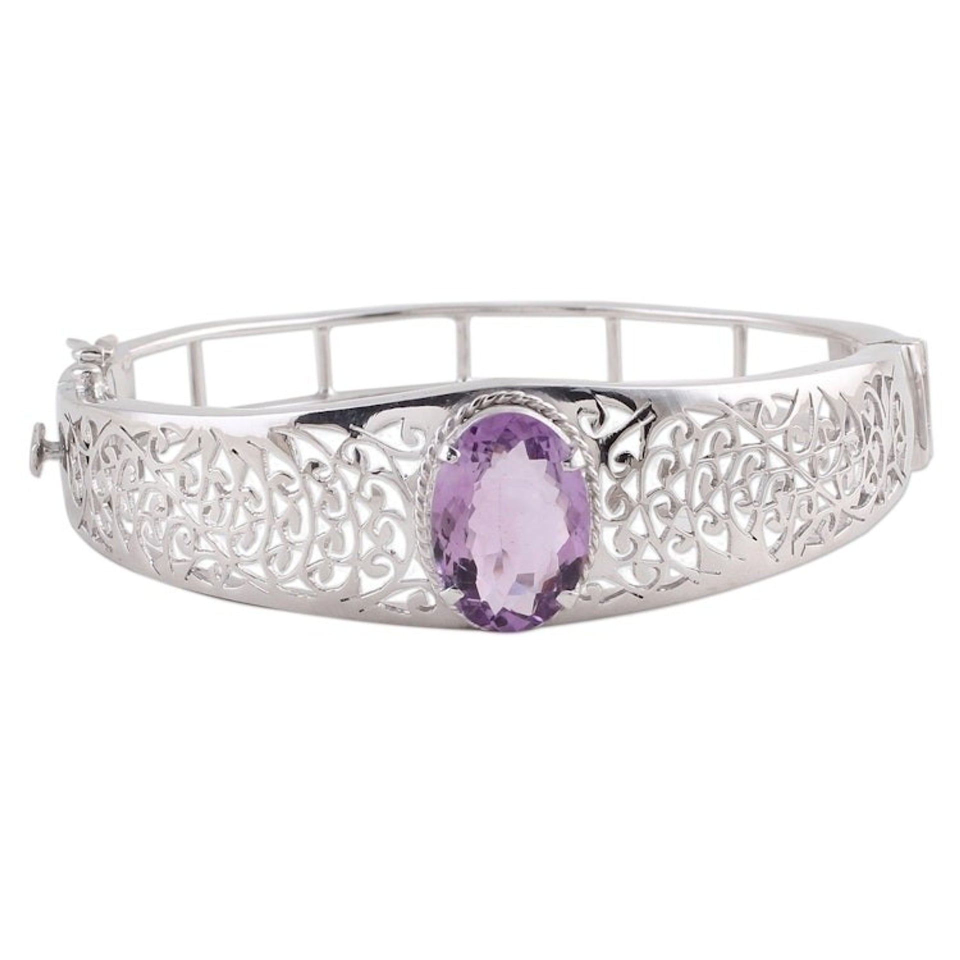 Amethyst wristband bracelet 'Royal Orchid'