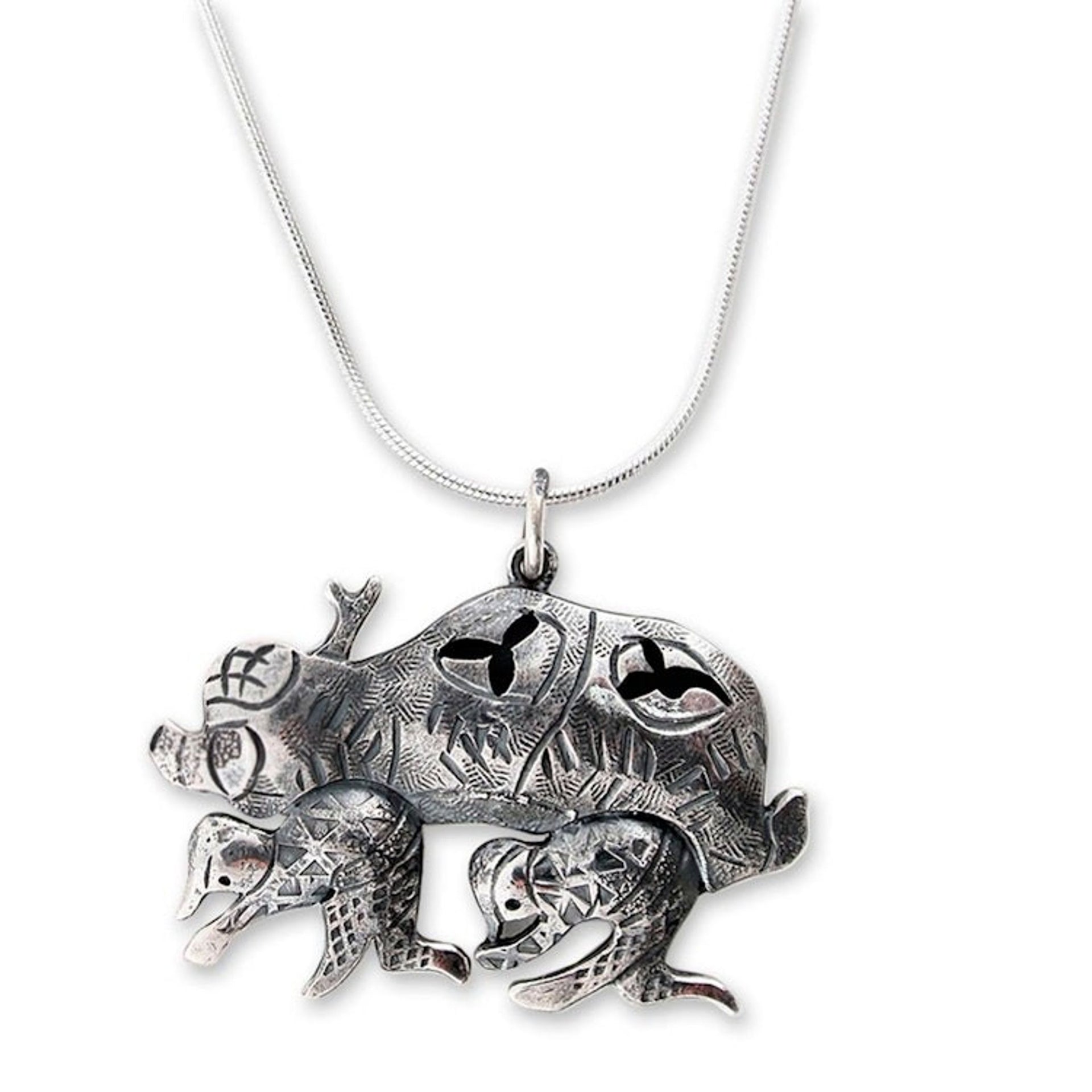 Sterling silver pendant necklace 'Human Automobile'