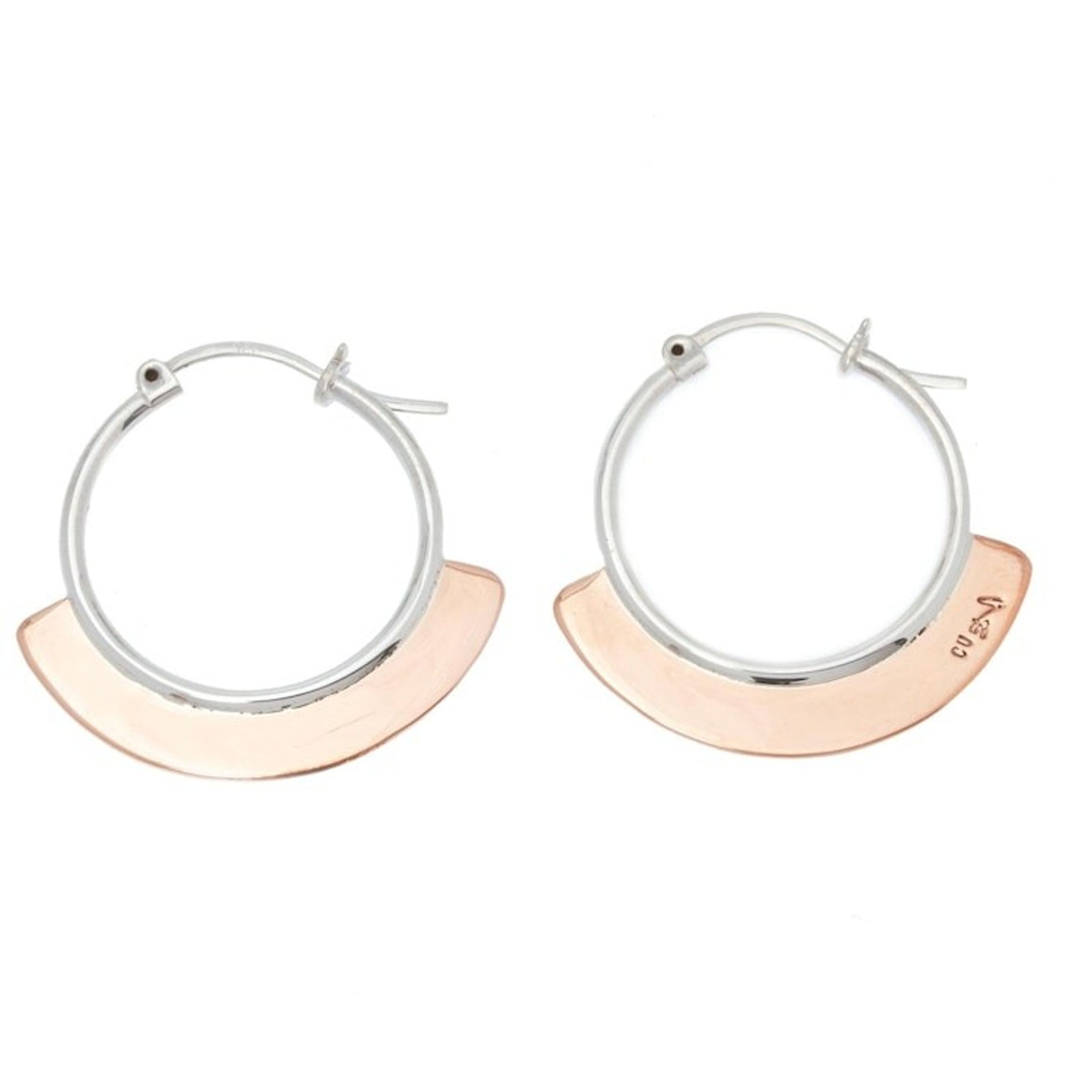 Artisan Crafted Copper Hoop Earrings 'Titania'