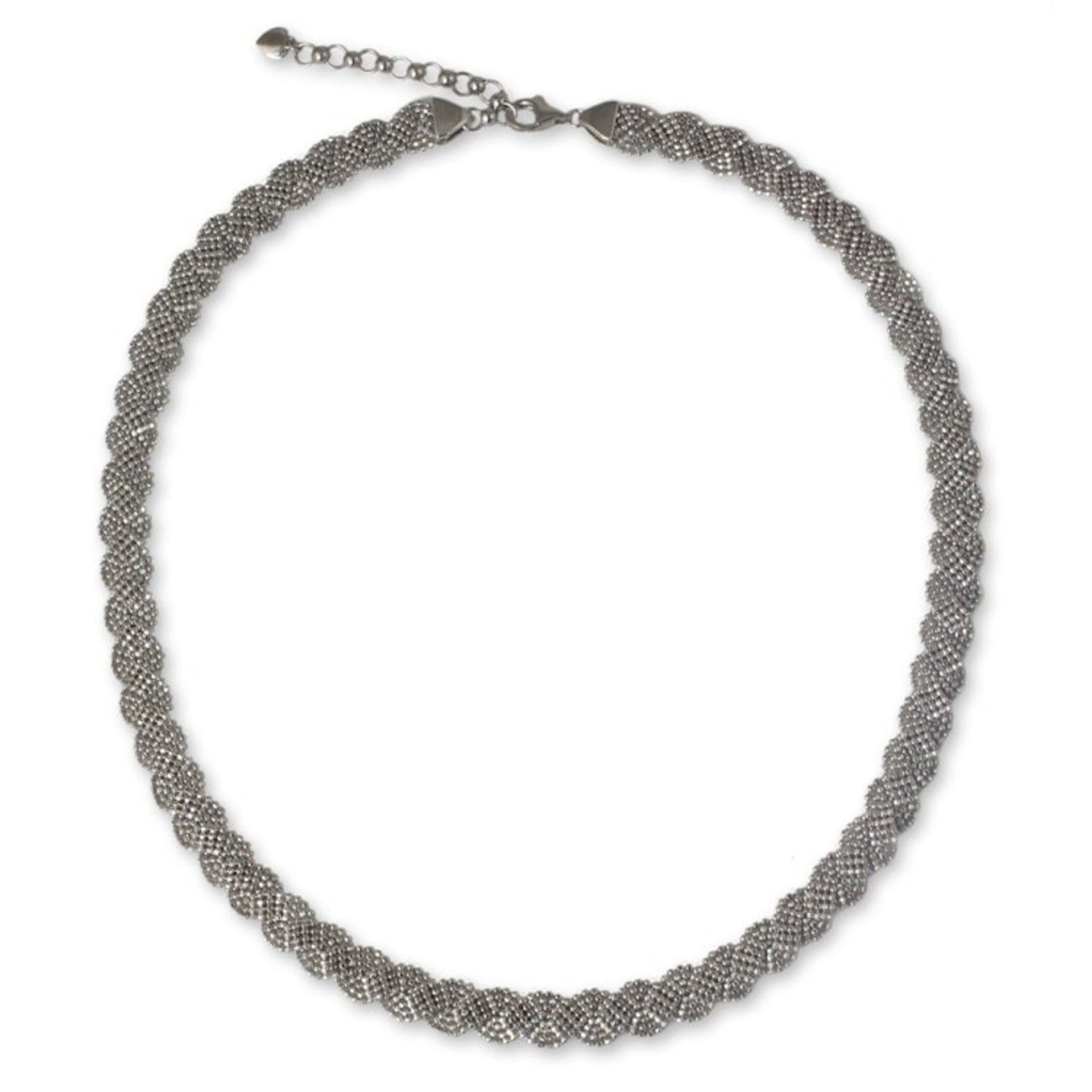 Sterling Silver 925 Necklace with Serpentine Curved Design 'Serpentine Chic'