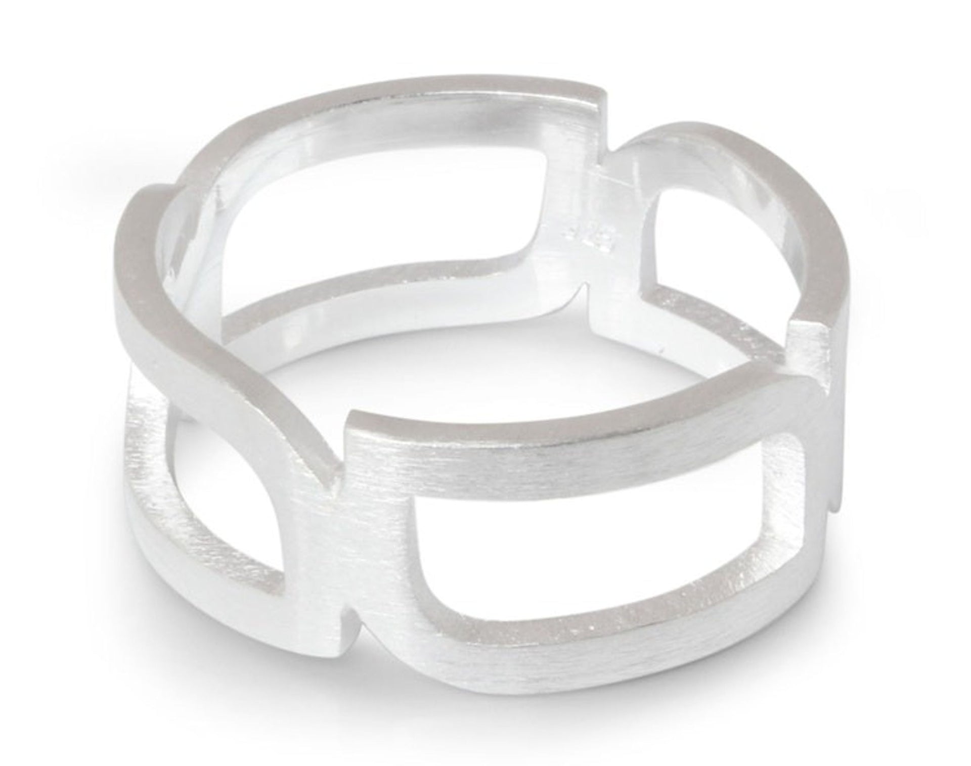 Artisan Crafted Modern Sterling Silver Band Ring 'Rectangle Minimalist'