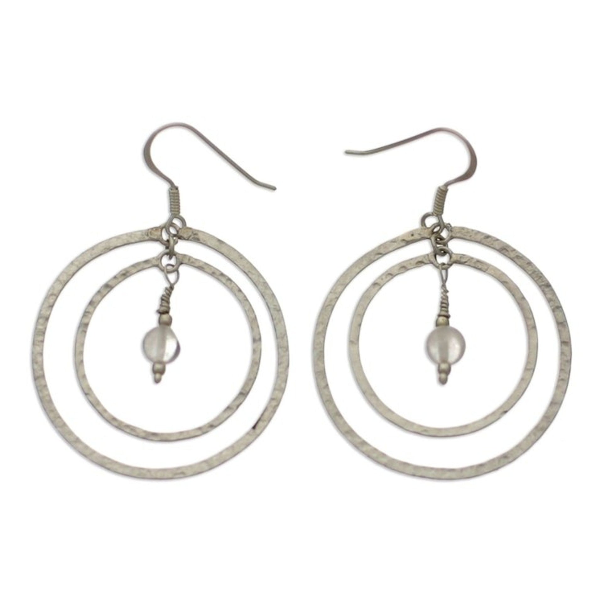 Sterling Silver Dangle Earrings 'Halo'