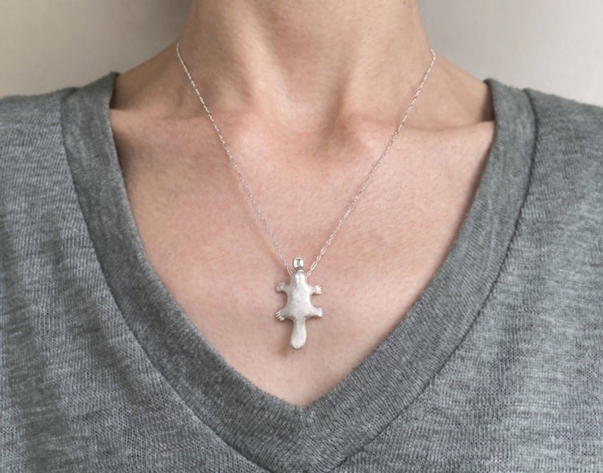 Silver Platypus Necklace