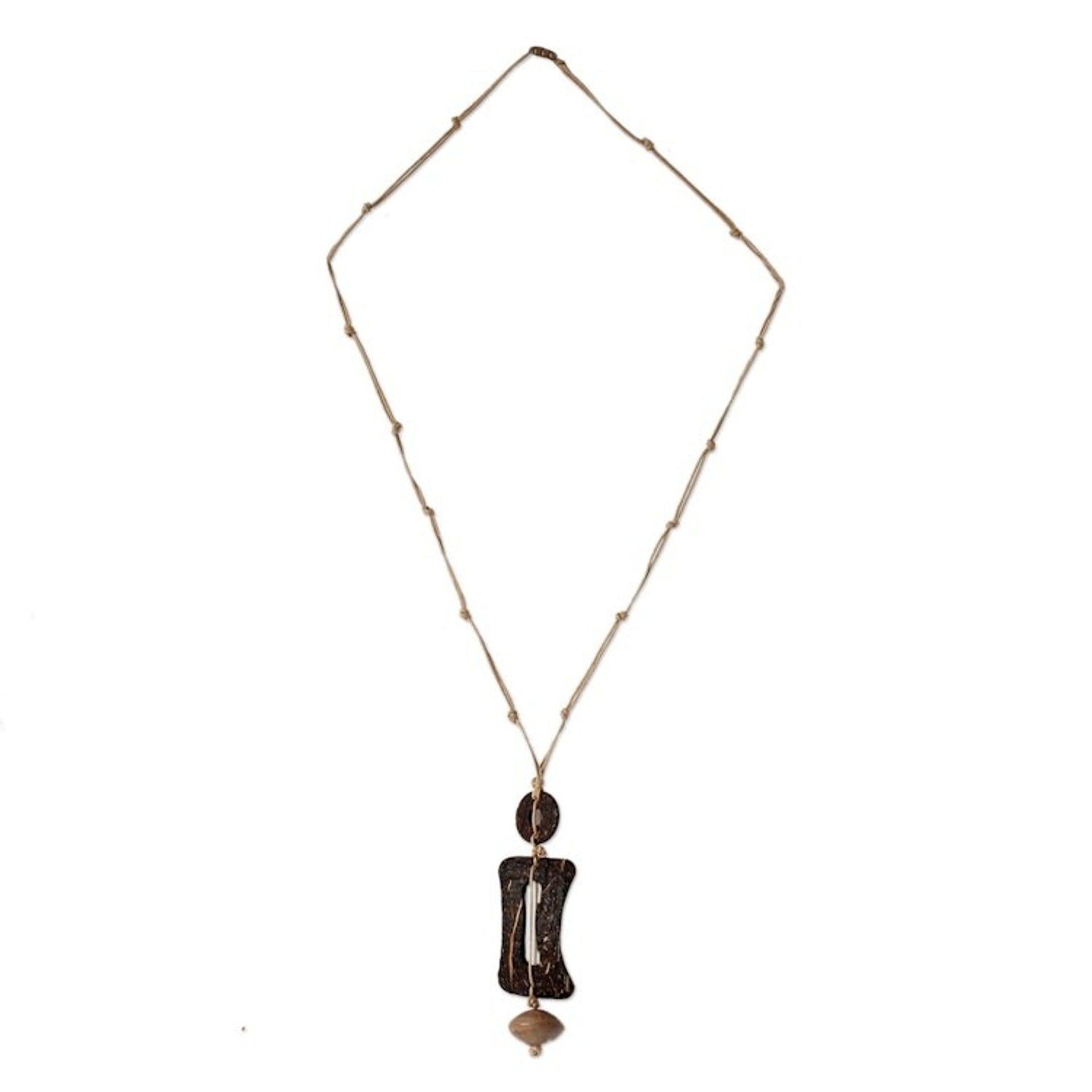 Men's Coconut Shell Pendant Necklace 'Traveler'