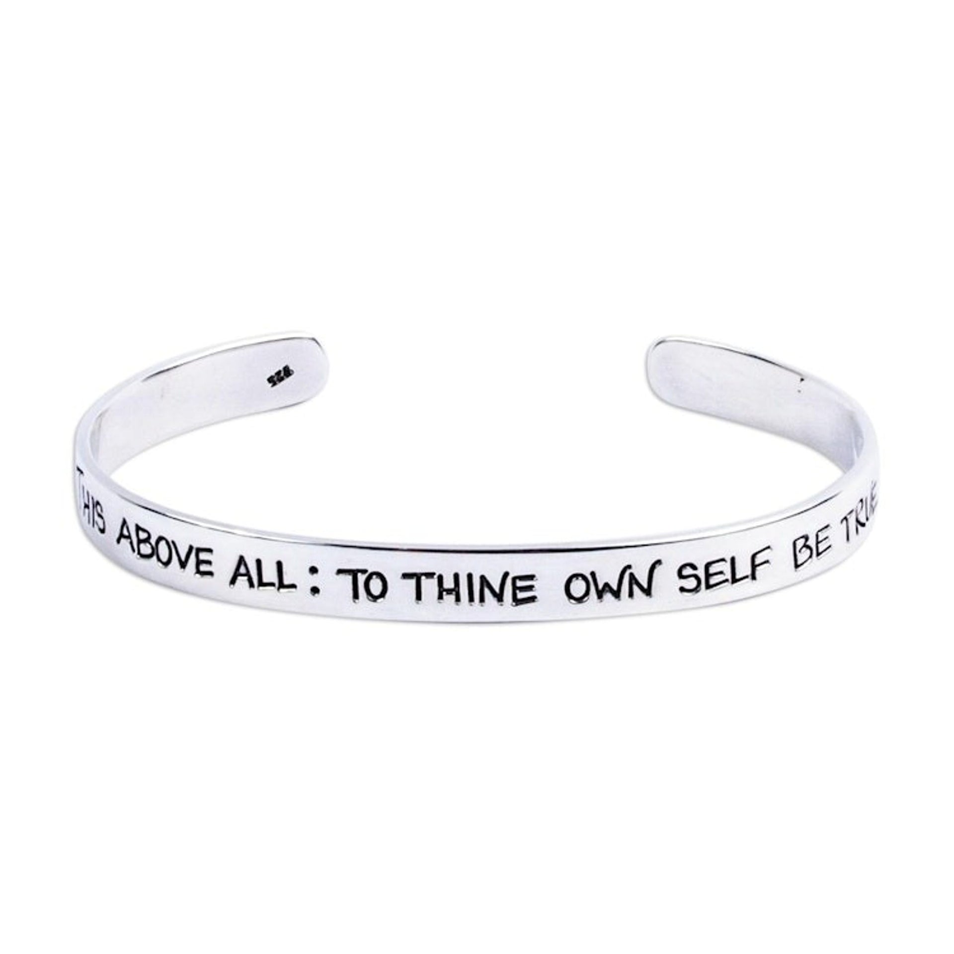 Shakespeare Be True Sterling Silver Cuff Bracelet from Taxco 'Be True to You'