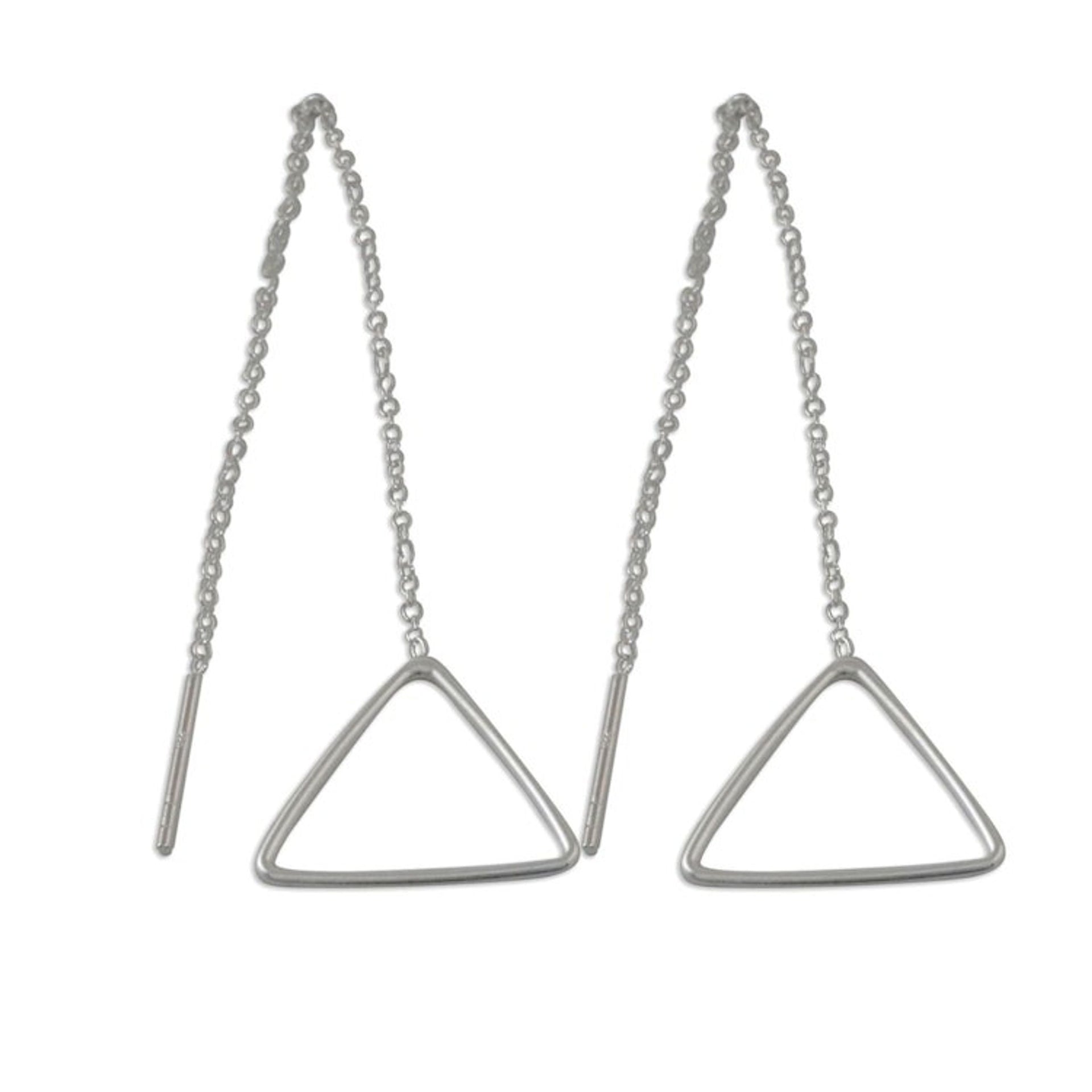 Artisan Handmade Thai 925 Sterling Silver Threader Earrings 'Icy Home'