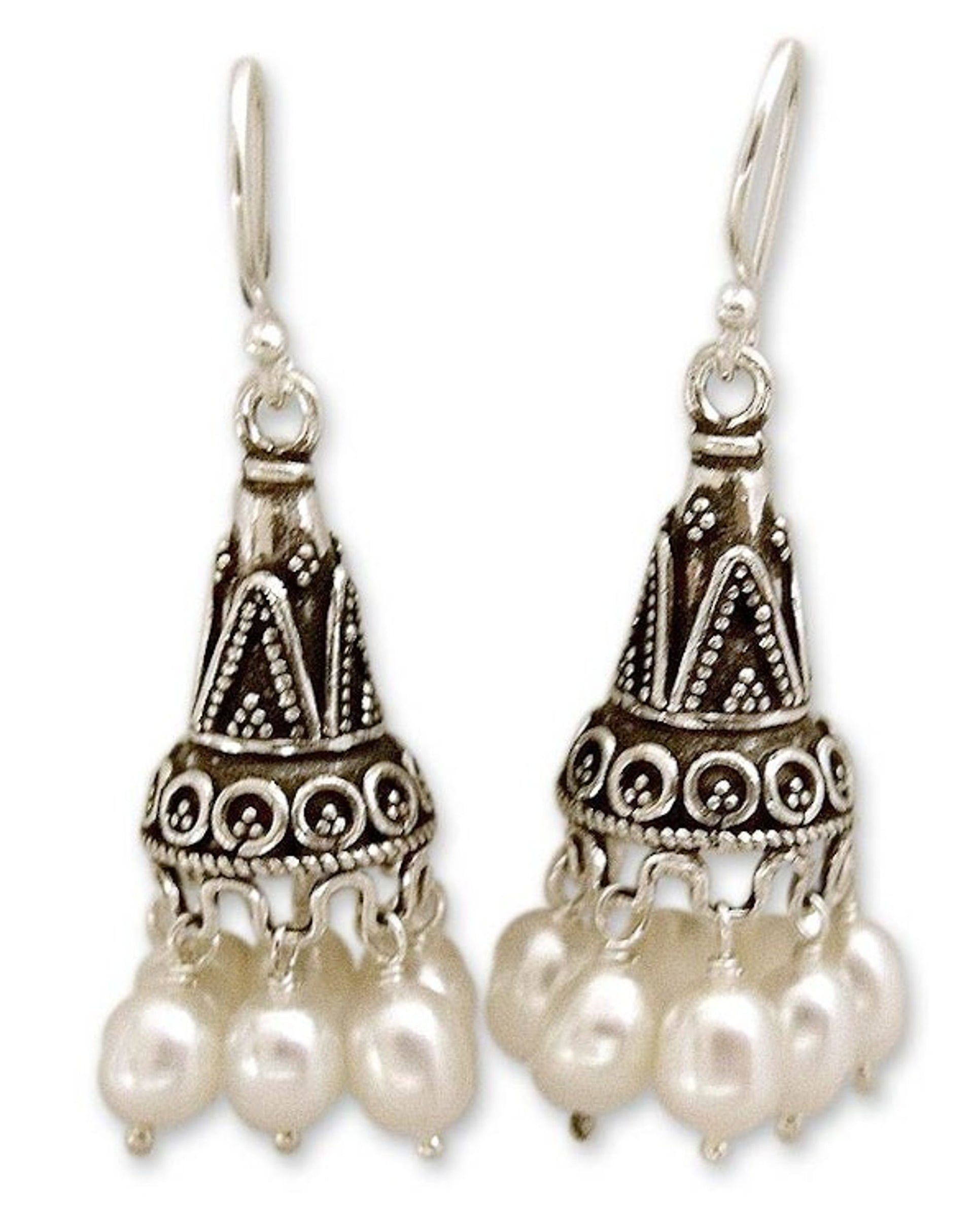 Pearl chandelier earrings 'Indian Ivory'