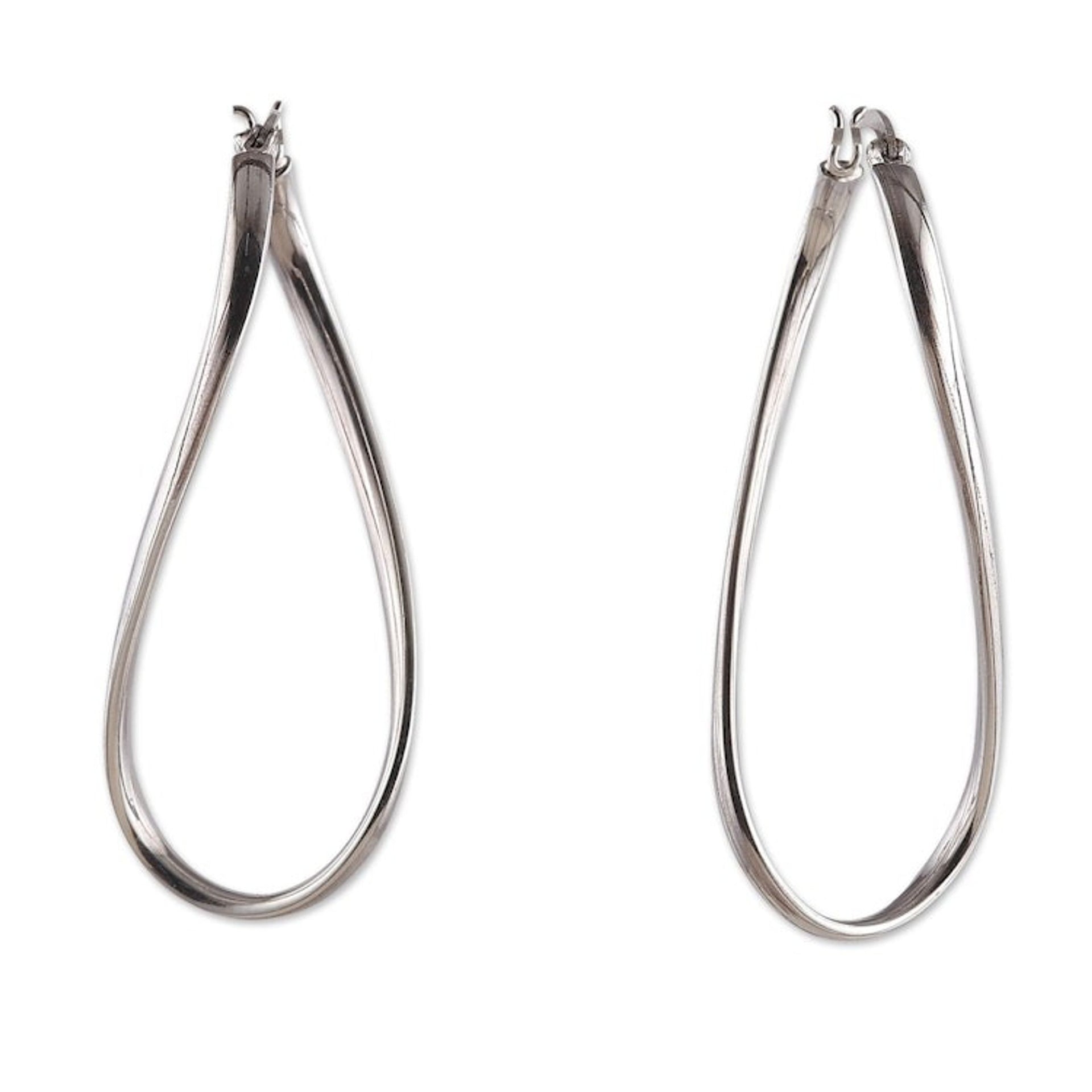 Modern Sterling Silver Hoop Earrings with Twisted Design 'Modern Twist'