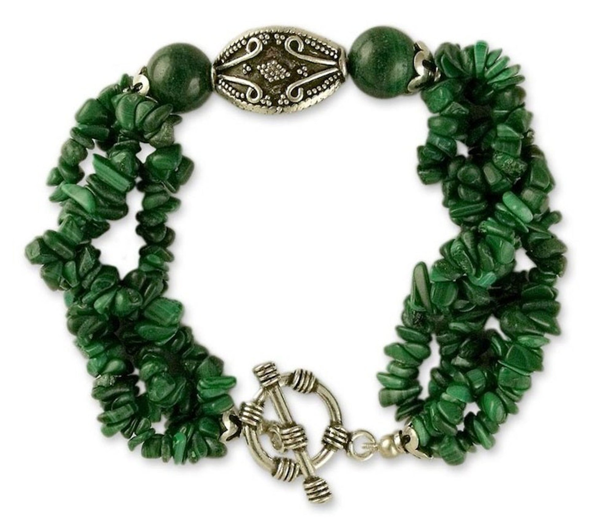Malachite torsade bracelet 'Natural Sophistication'