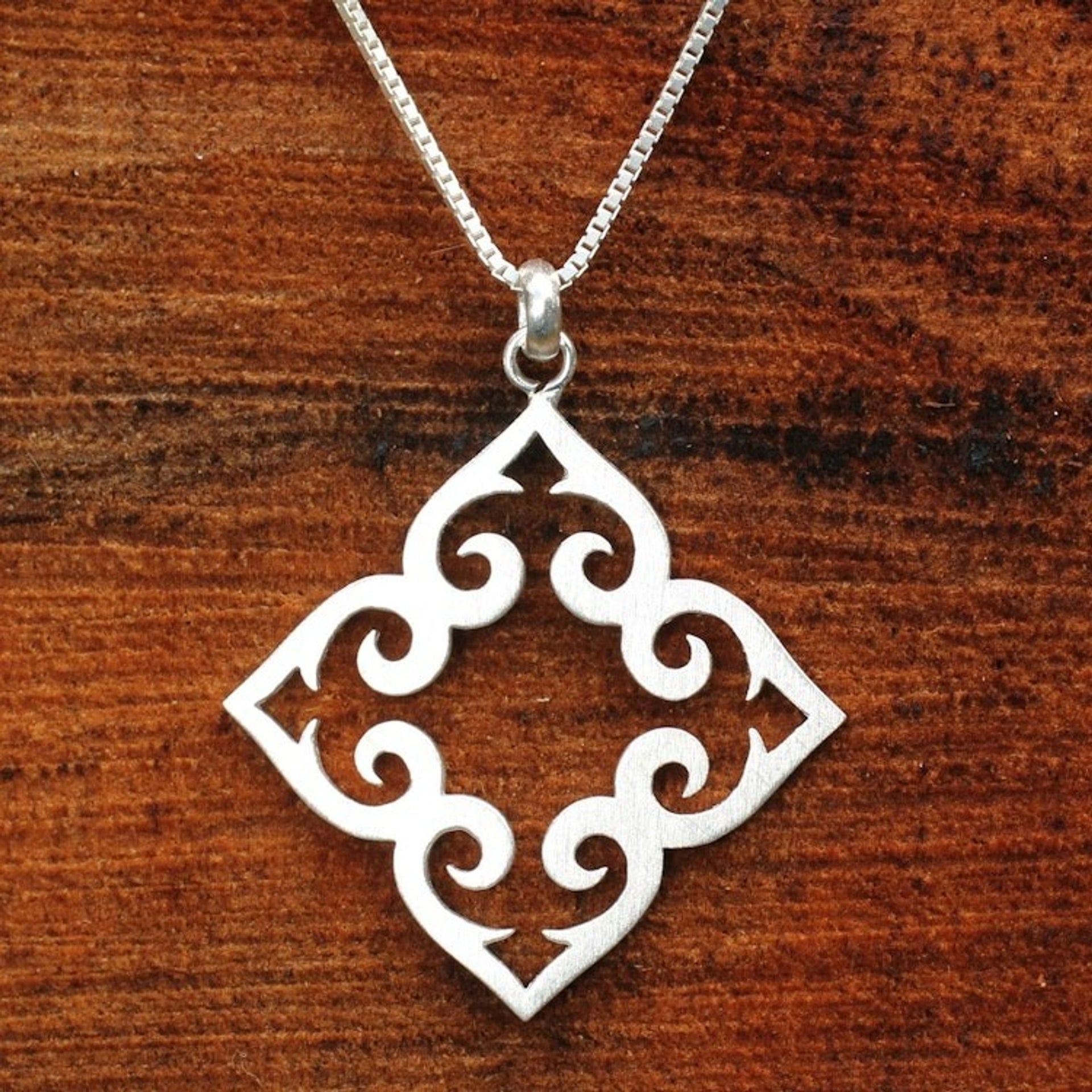 Fair Trade Sterling Silver Necklace 'Kaleidoscope Heart'