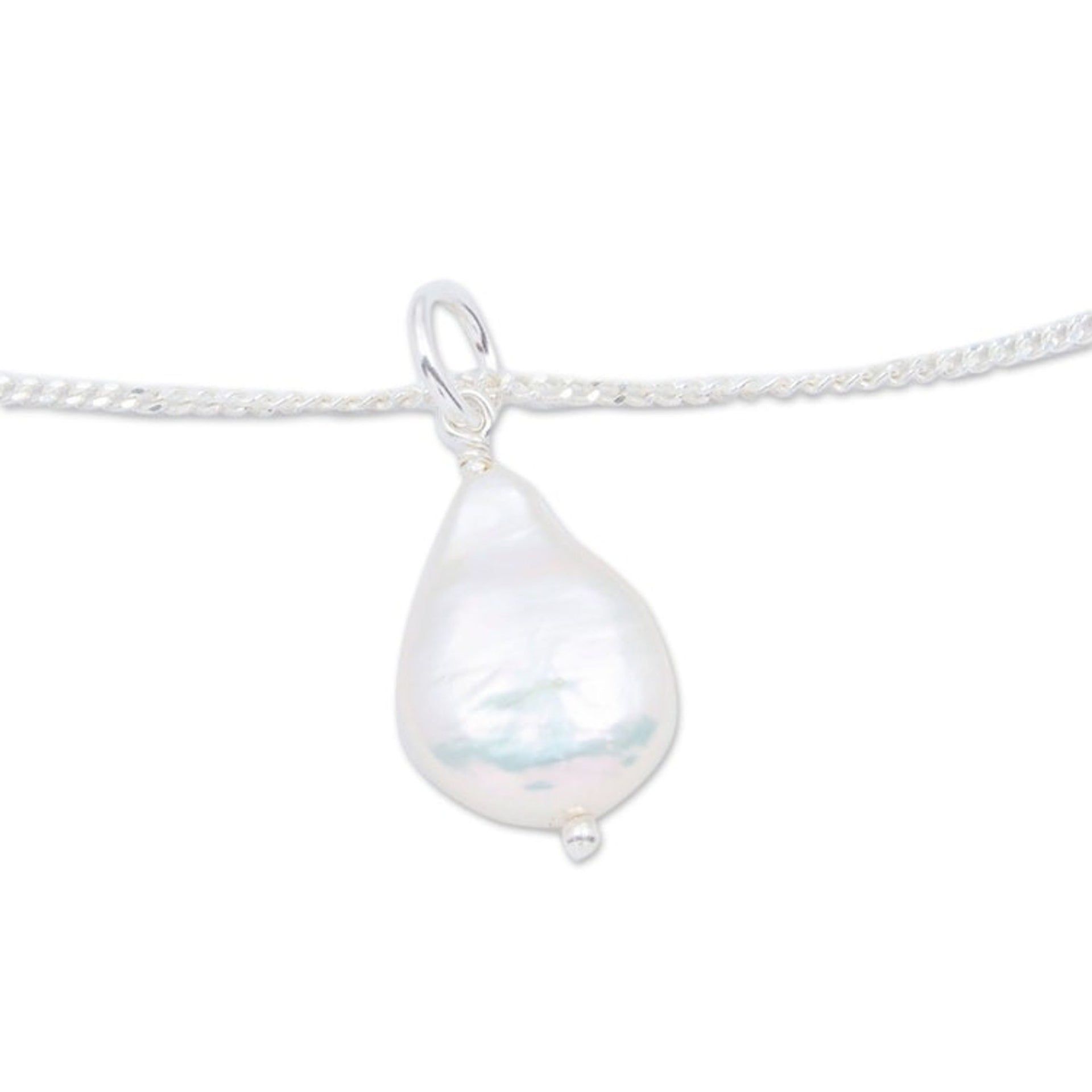 Artisan Crafted Cultured Coin Pearl Necklace 'Rare Treasure'