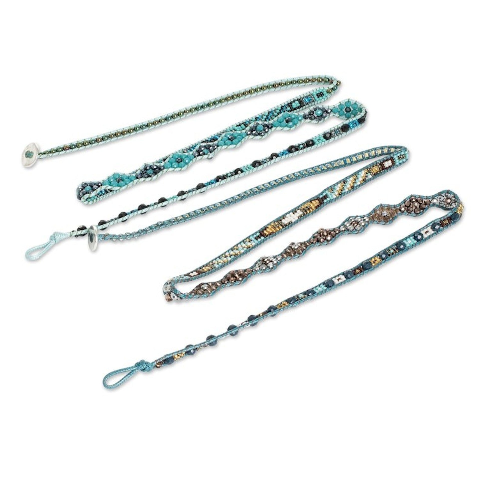 Handcrafted Beaded Positive Energy Long Wrap Bracelet 'Balance and Guidance'