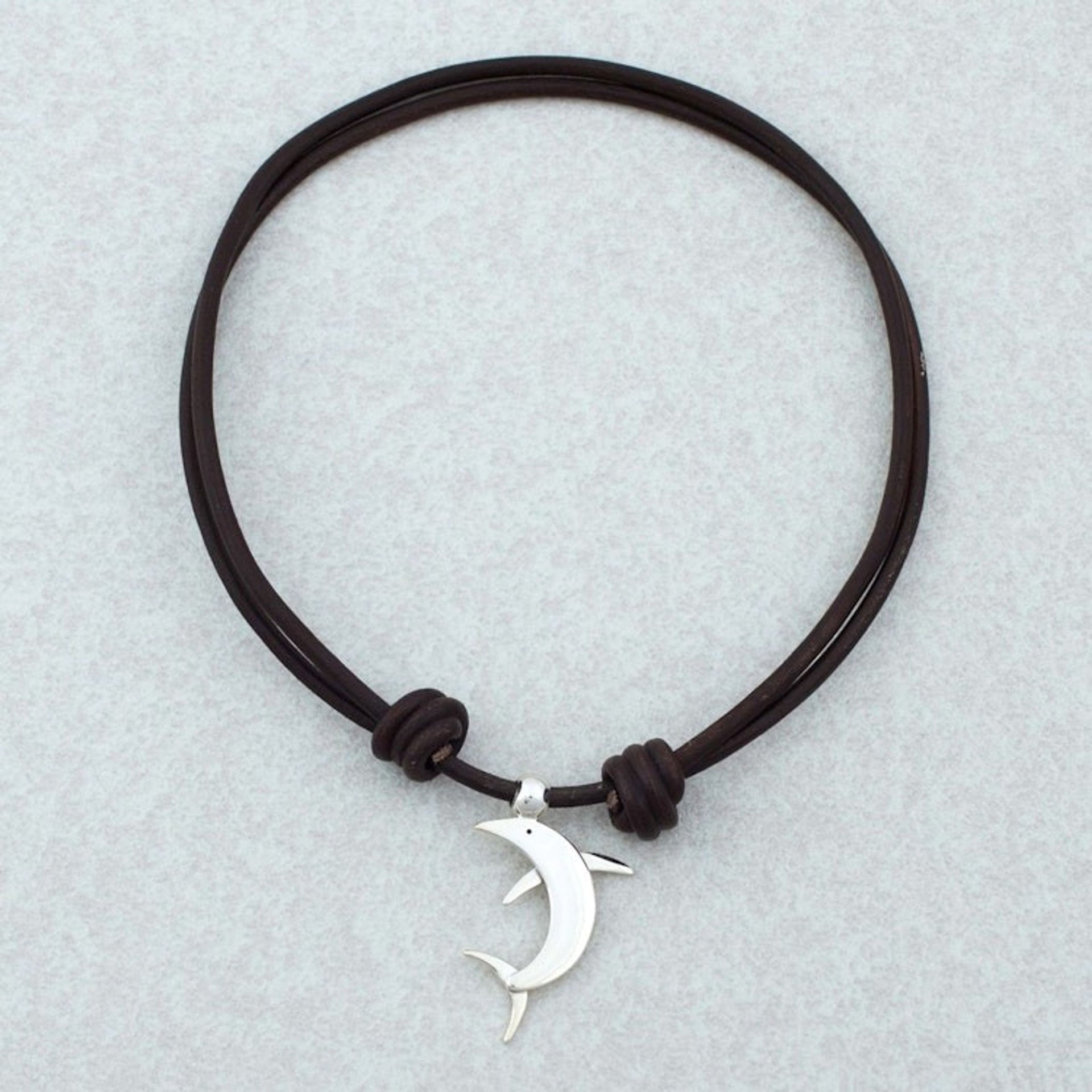 Taxco Sterling Silver Dolphin Pendant Necklace from Mexico 'Sleek Dolphin'