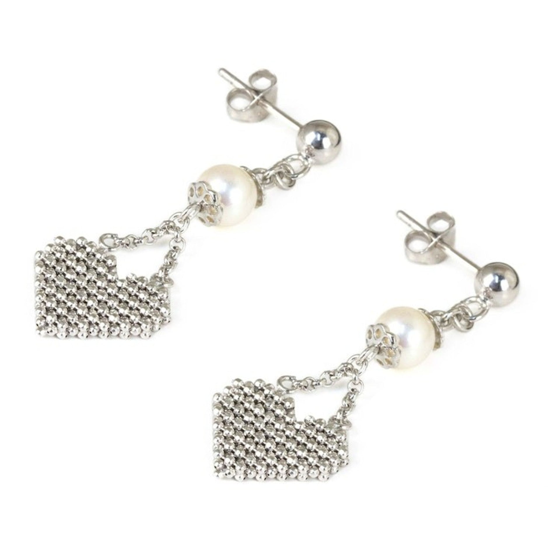 Sterling Silver Heart Earrings with Pearls Thai Jewelry 'Pure Heart'