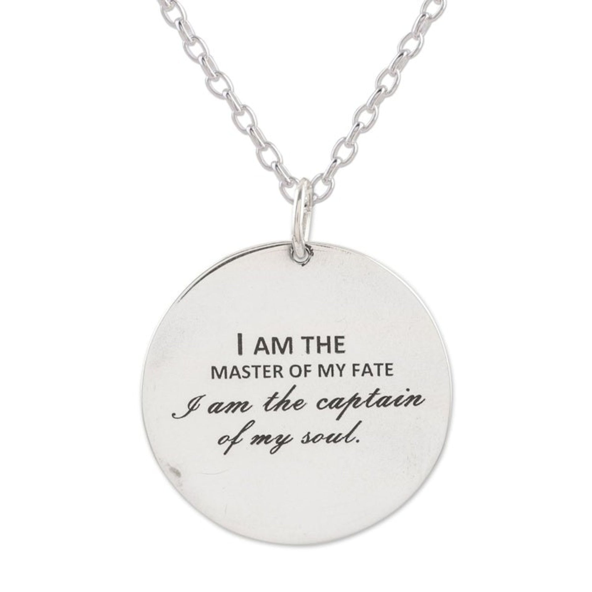 Inspirational Sterling Silver Pendant Necklace 'Soul Captain'