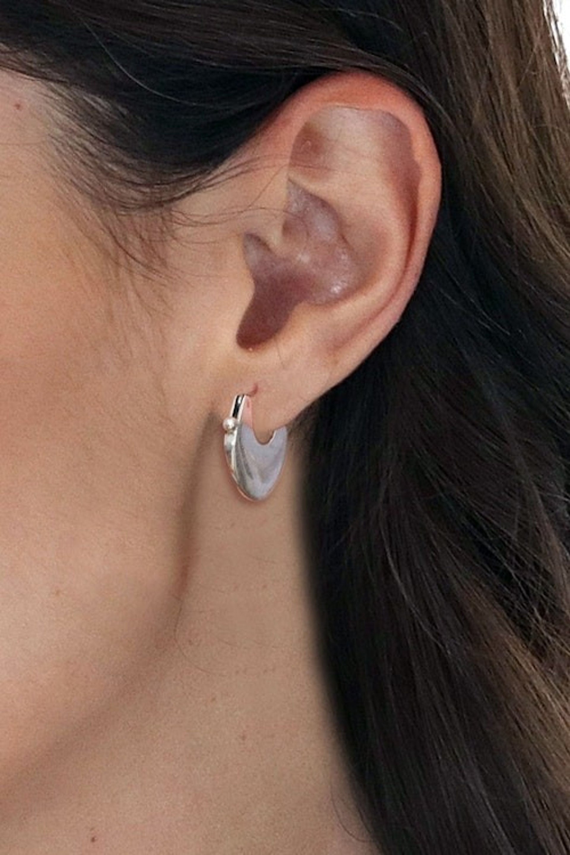 Minimalist Polished Taxco Silver Hoop Earrings from Mexico 'Timeless Radiance'
