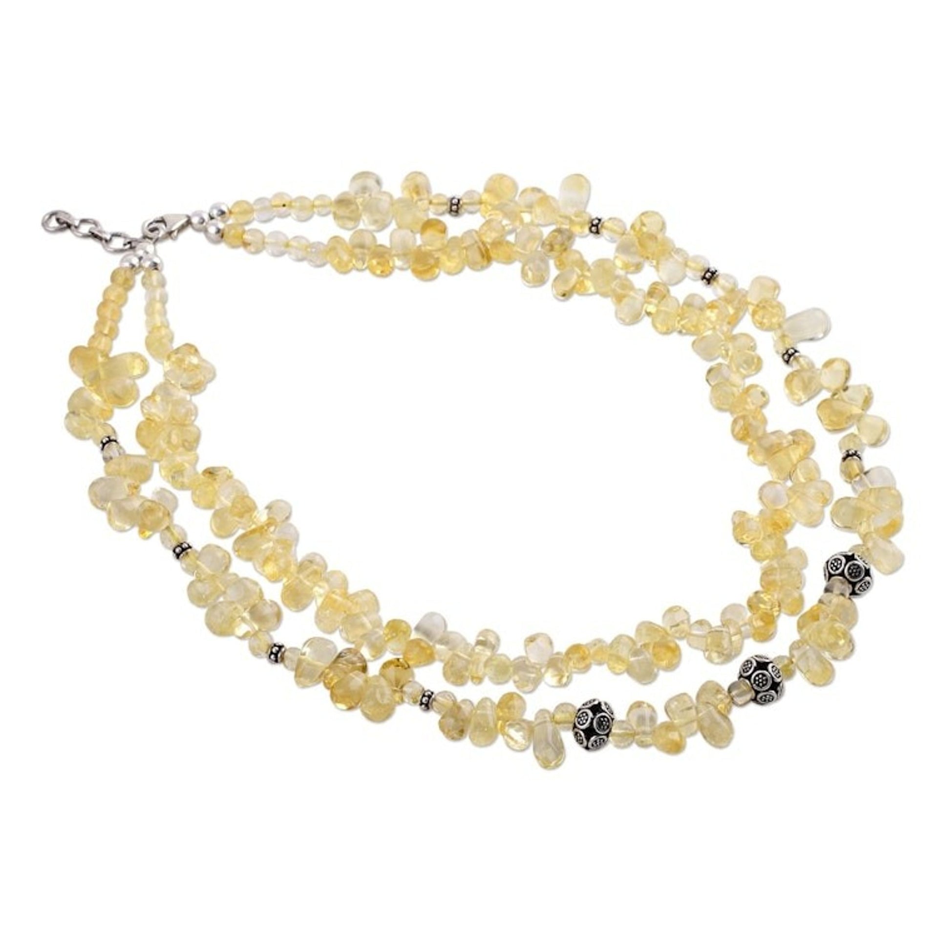 Citrine strand necklace 'Sunny Wisdom'