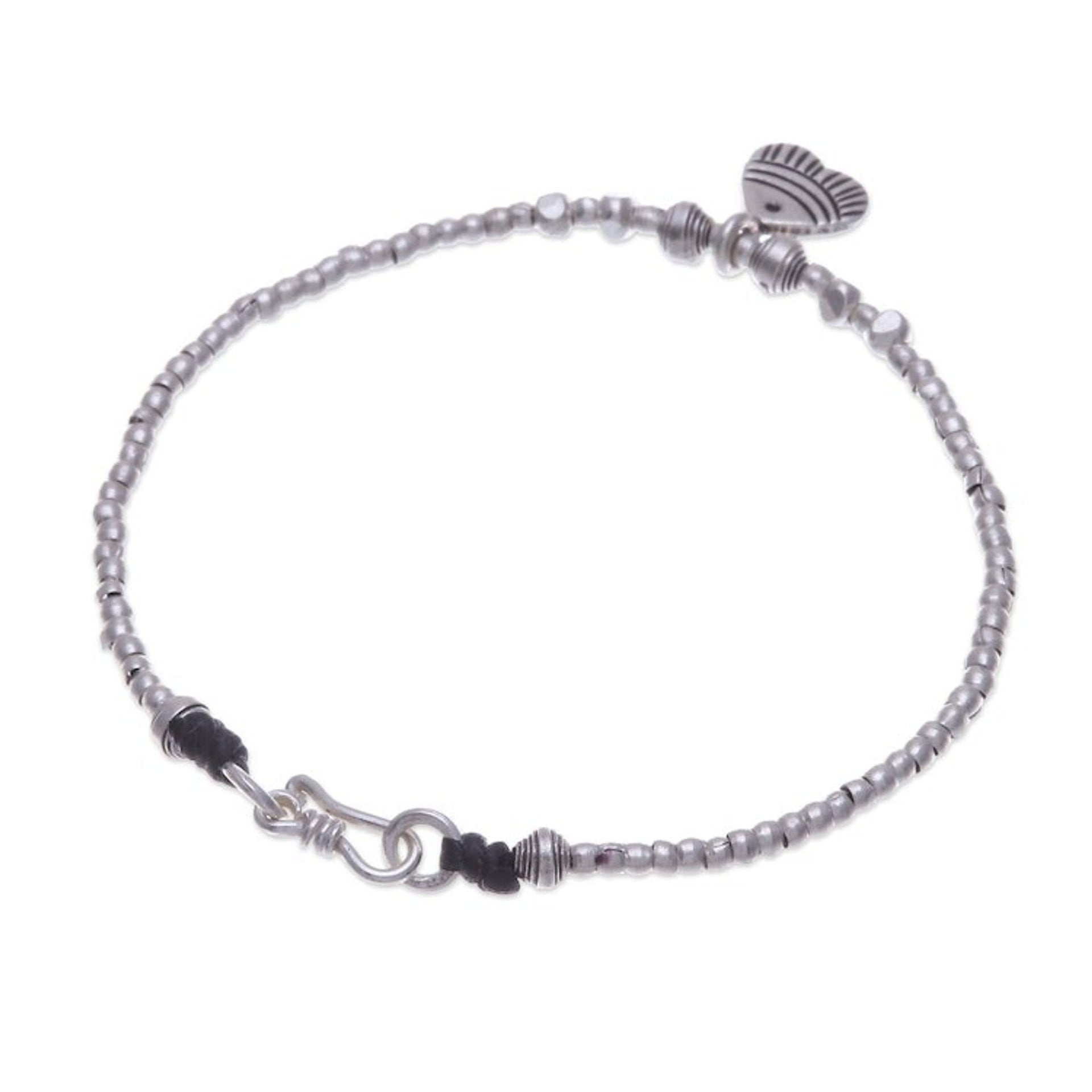 Thai Fish-Themed Karen Silver Good Fortune Charm Bracelet 'Fish in Love'