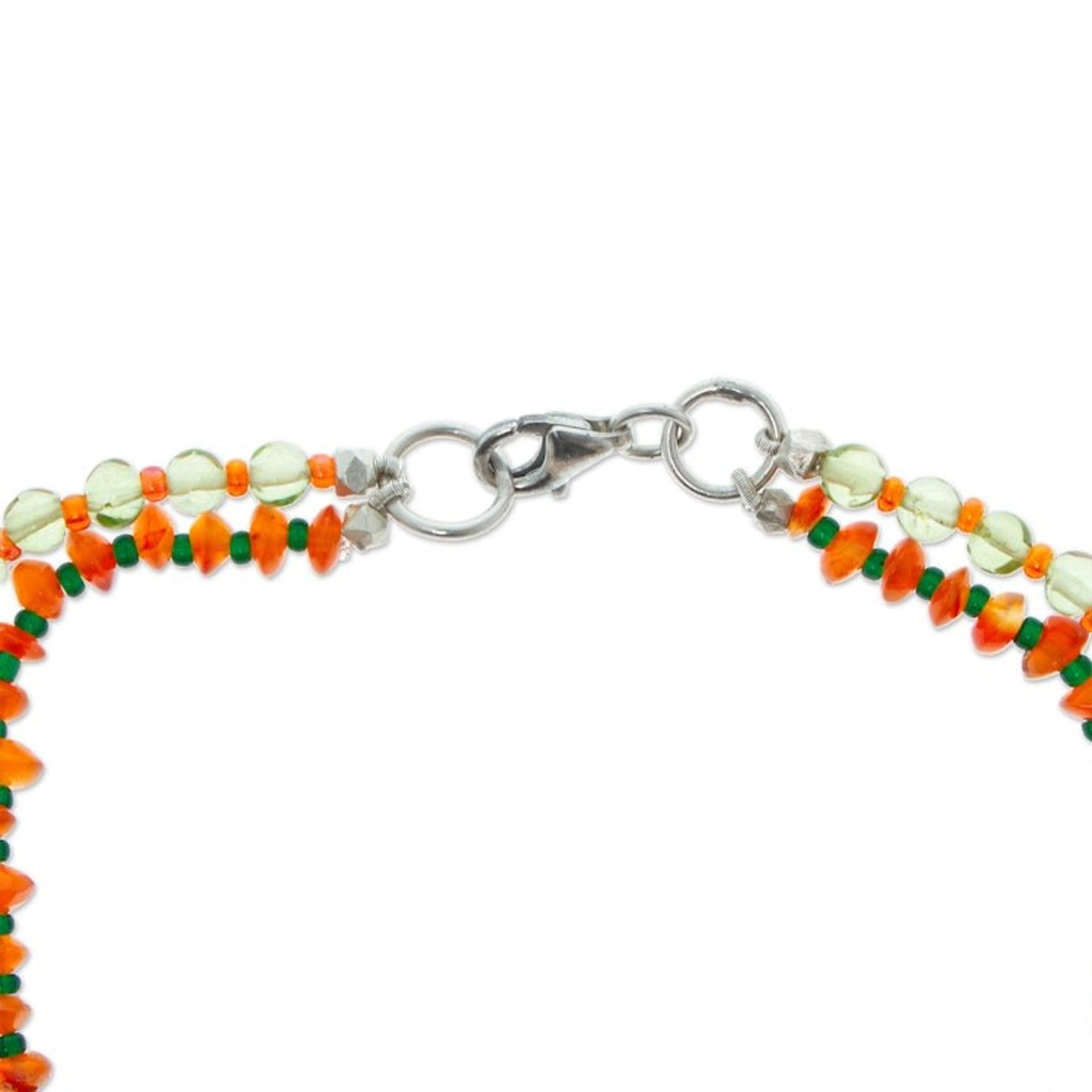 Beaded Bracelet with Peridot and Carnelian 'Bold Colors'