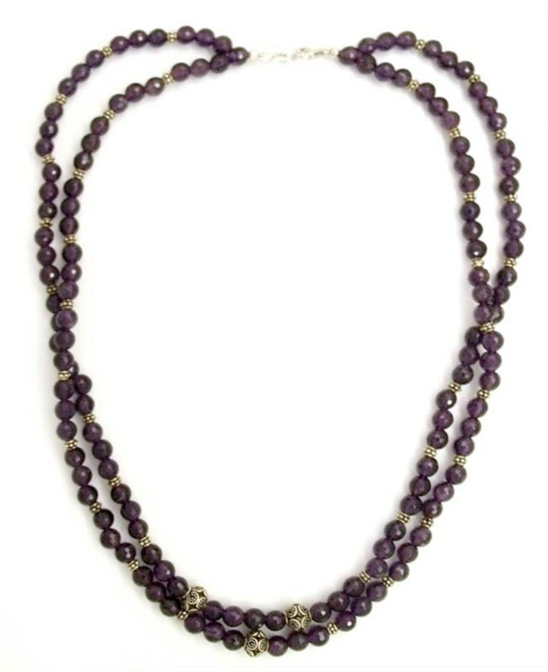 Amethyst strand necklace 'Wisdom's Fortune'