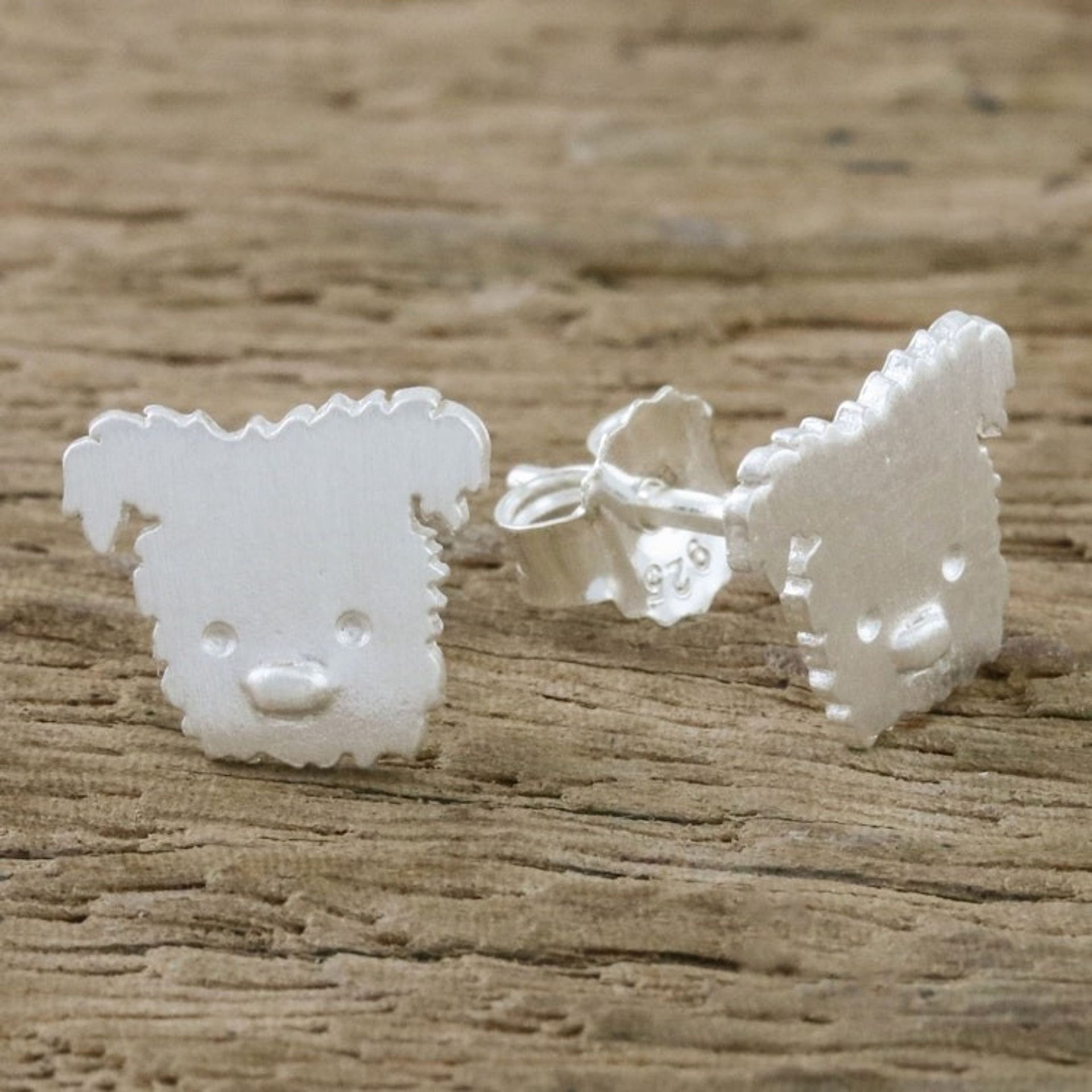 Westie Terrier Sterling Silver Stud Earrings from Thailand 'Westie'